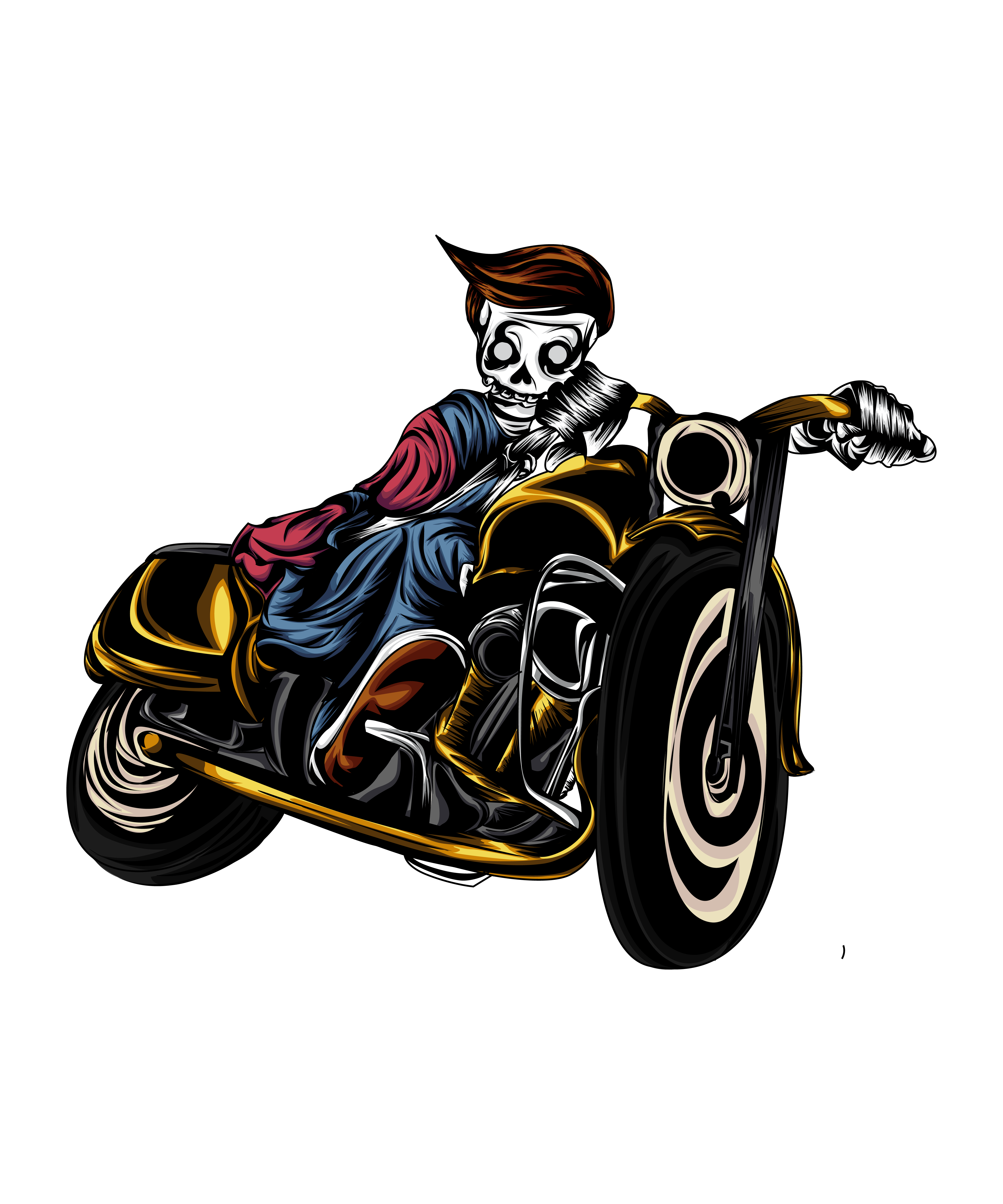 İskelet Vintage Motosiklet Altın Aksan