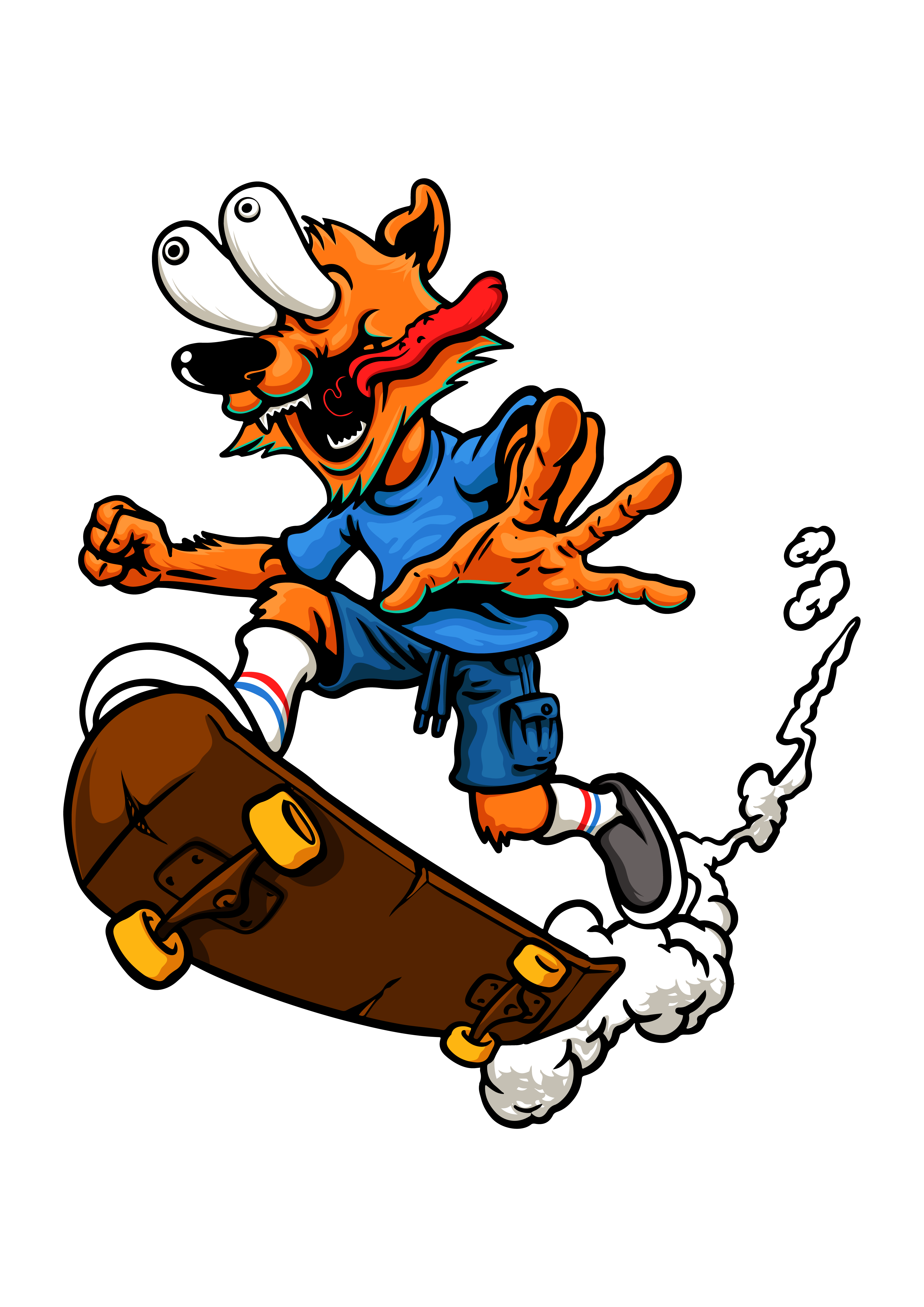 Kaykaylı Cartoon Kurt