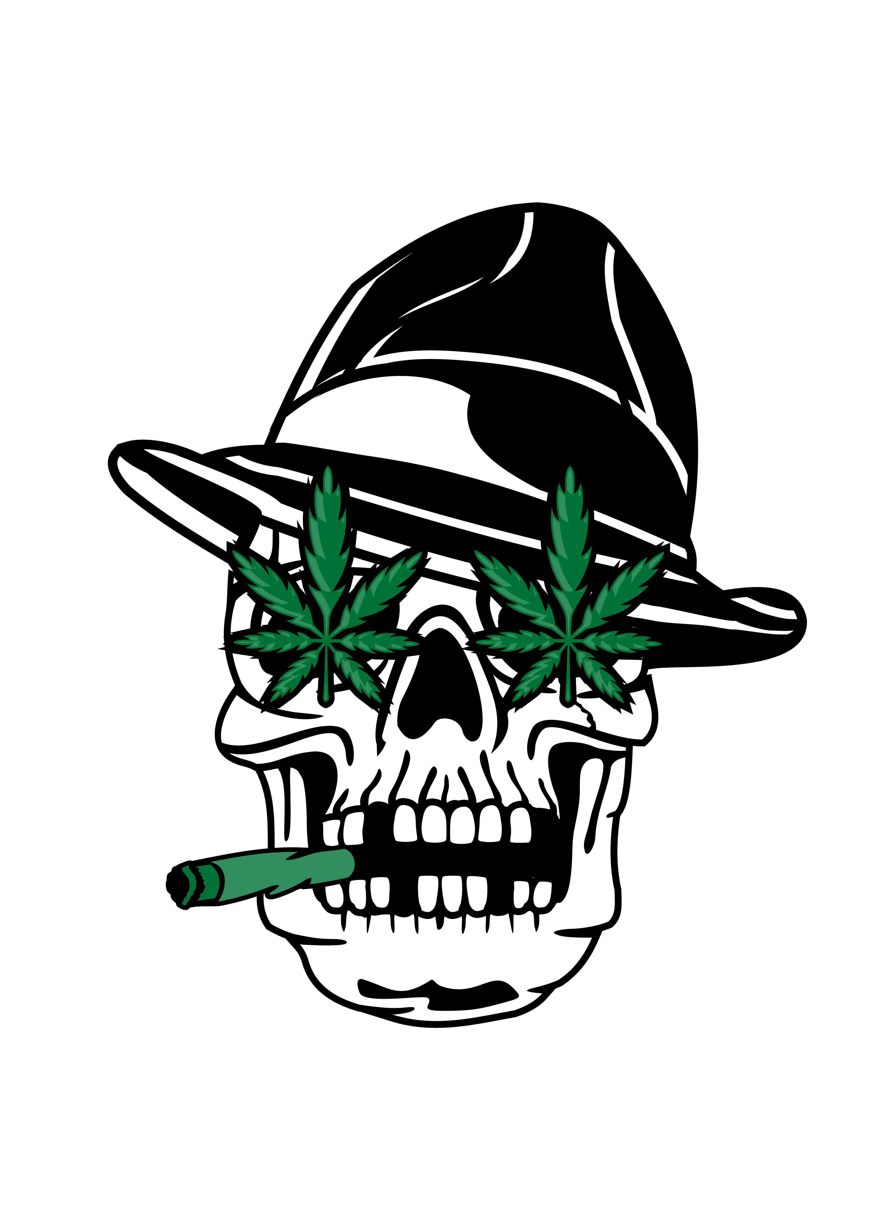 Fedora Kafası Cannabis Motifi