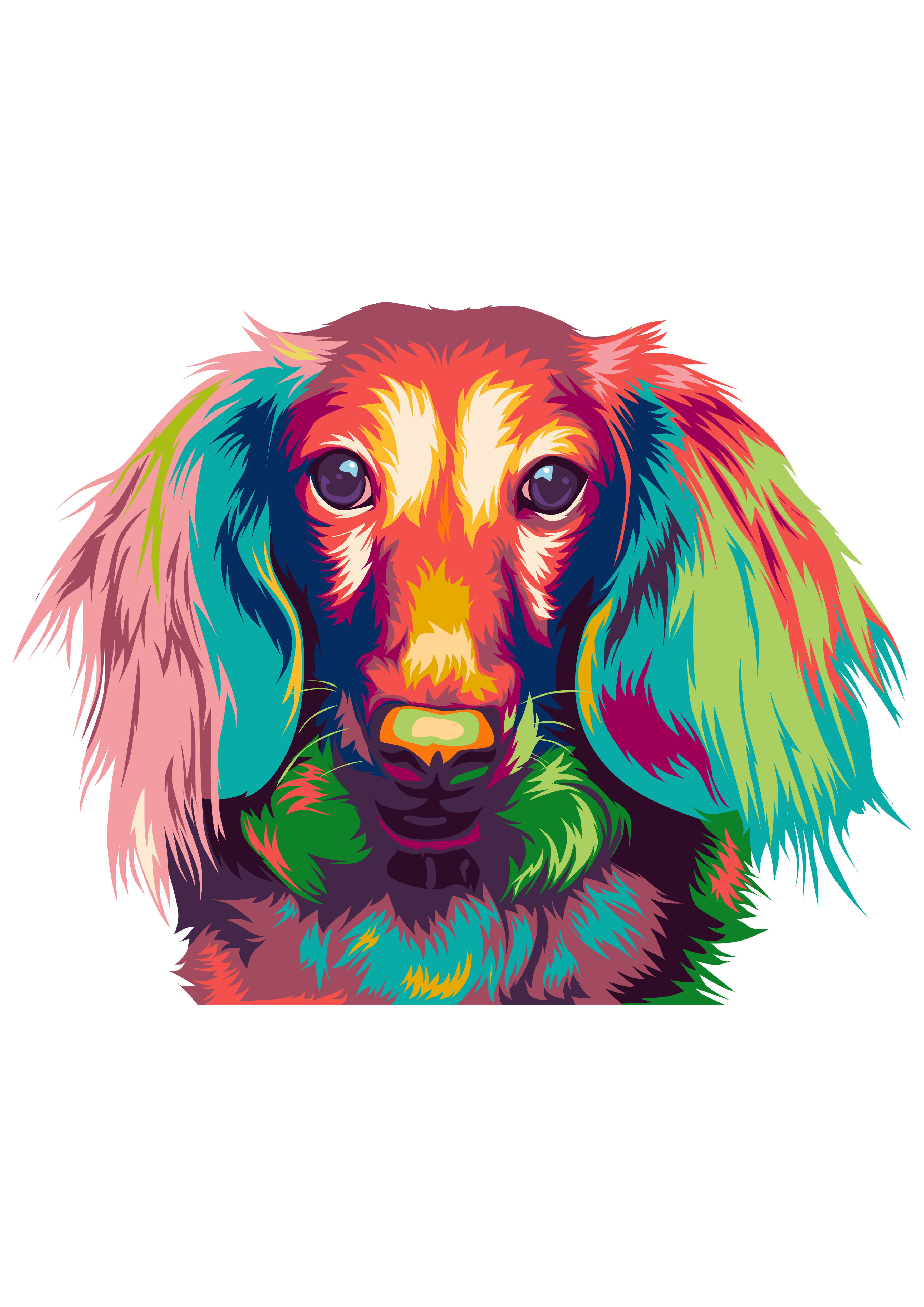 Renkli Köpek Pop Art Portresi