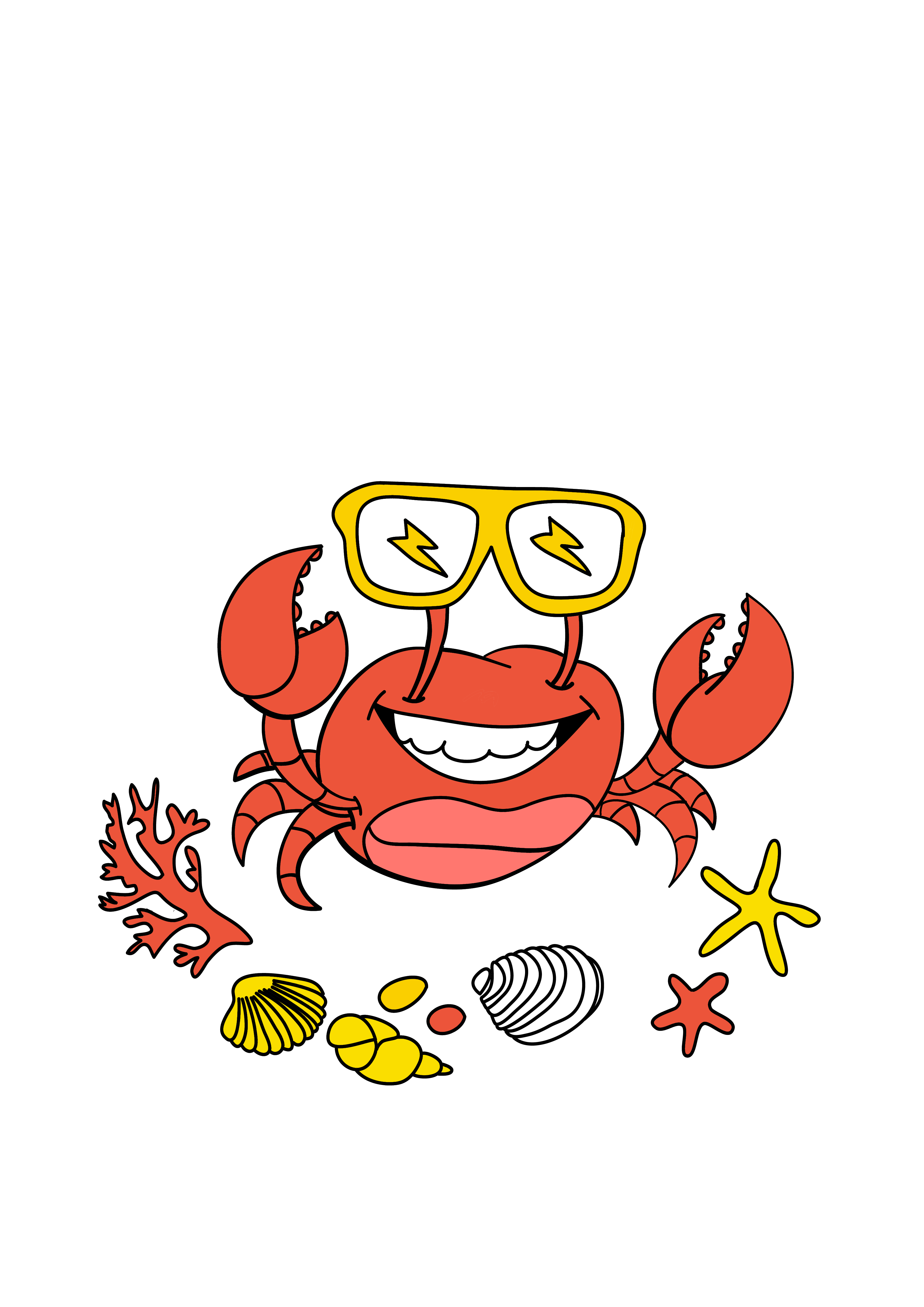 Deniz Hayatı Retro Karikatürü