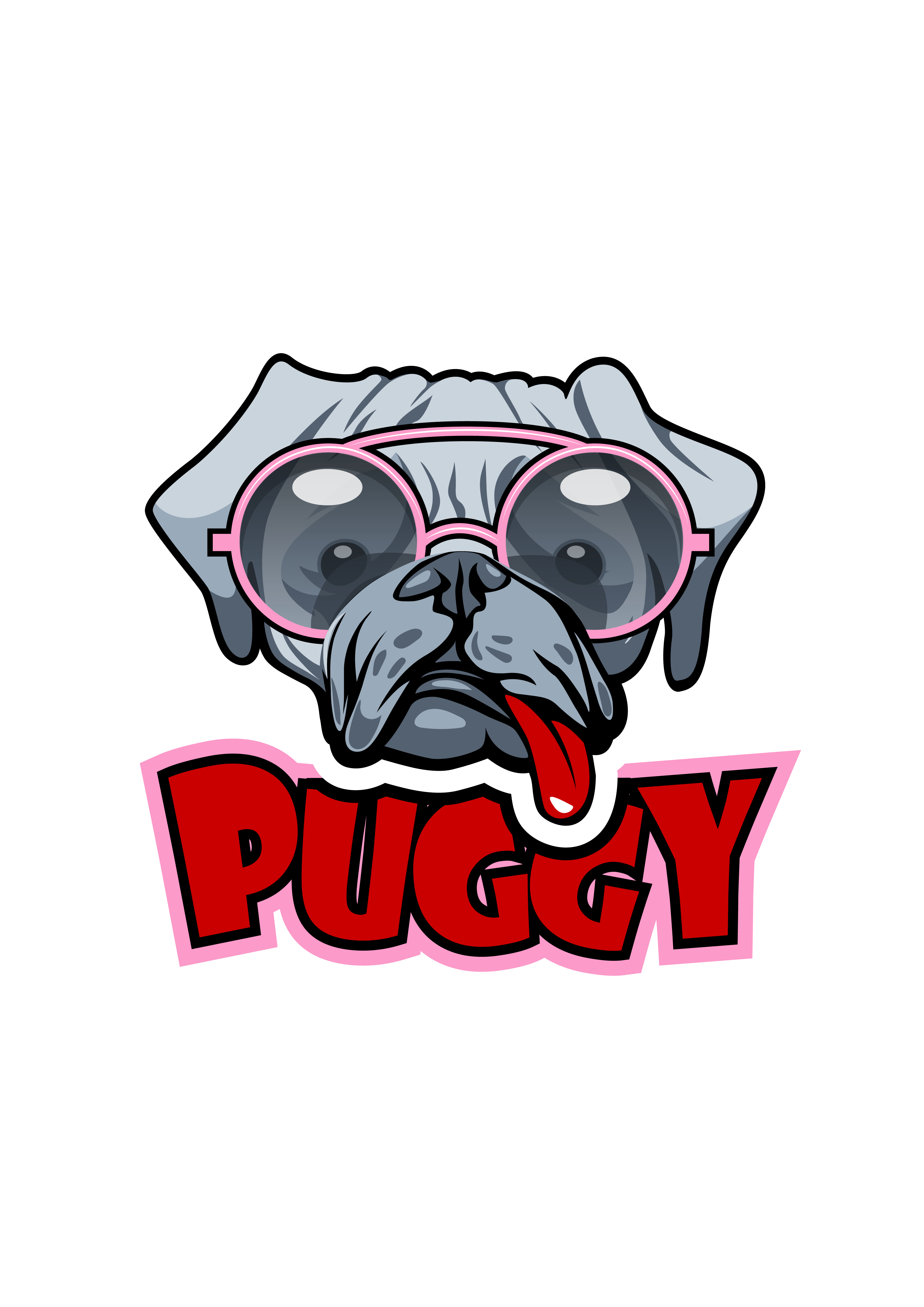 Komik Pug Köpek Karikatürü