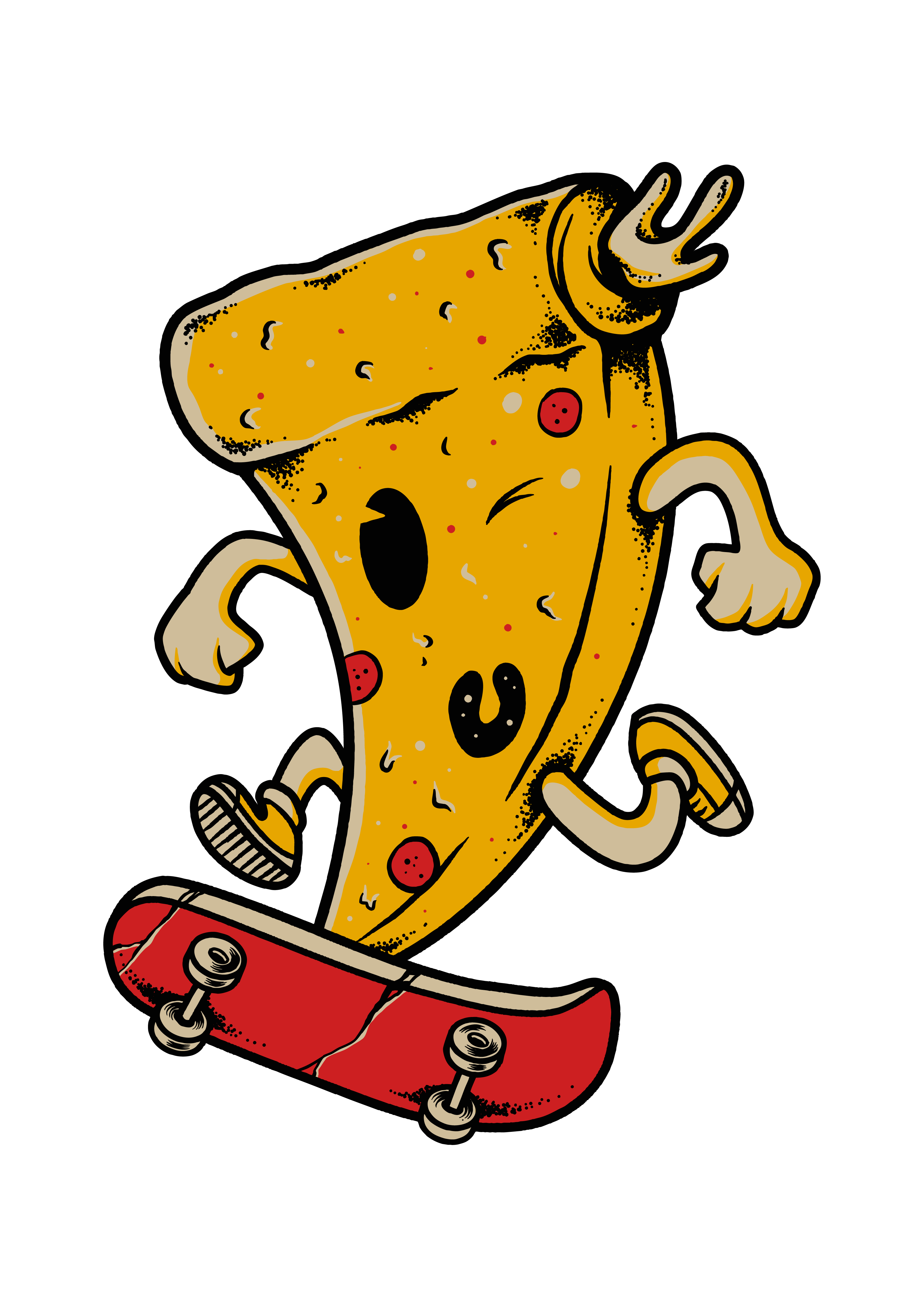 Kaykay Yapan Pizza Eğlencesi