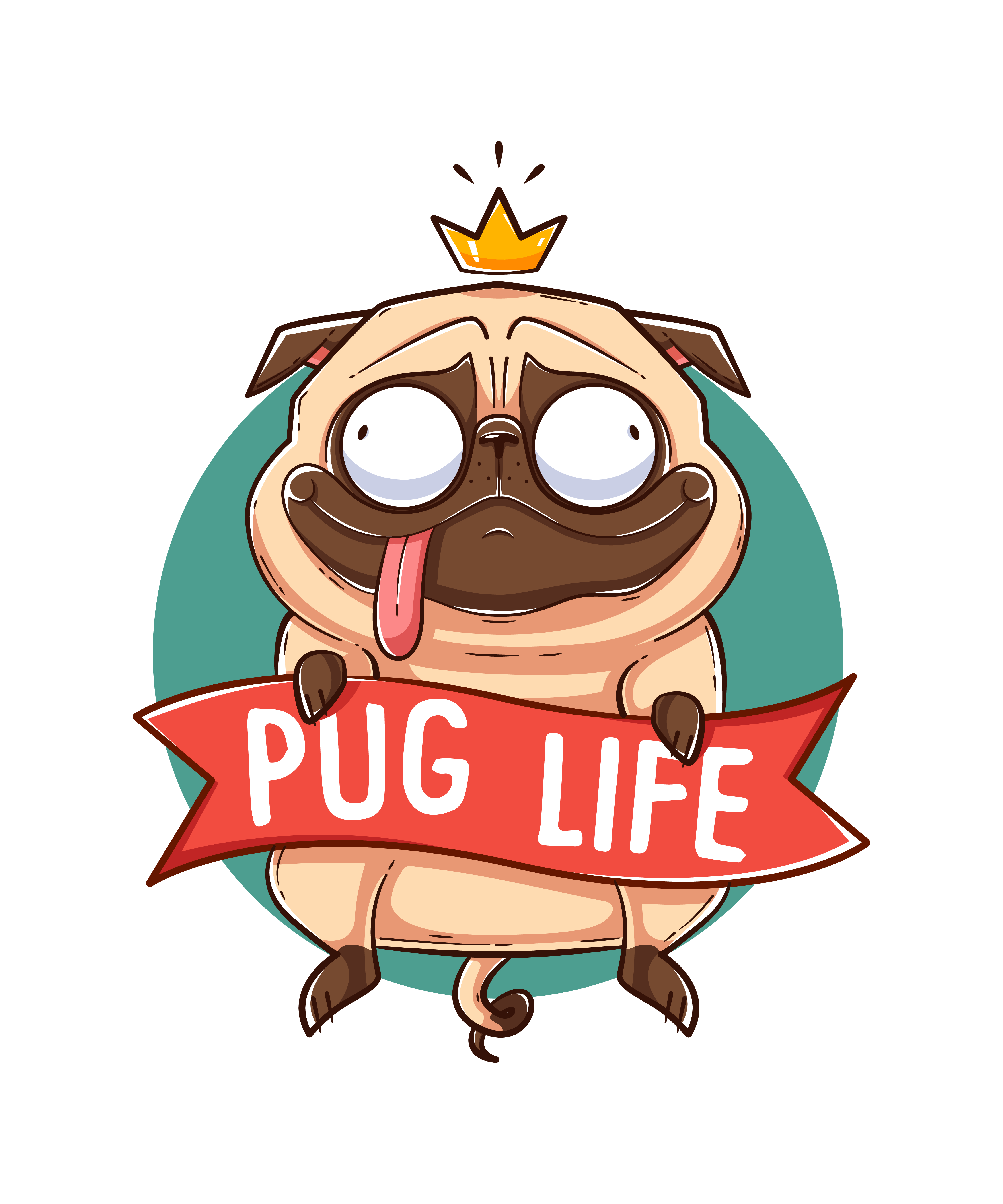 Pug Hayatı Komik Köpek Tasarımı