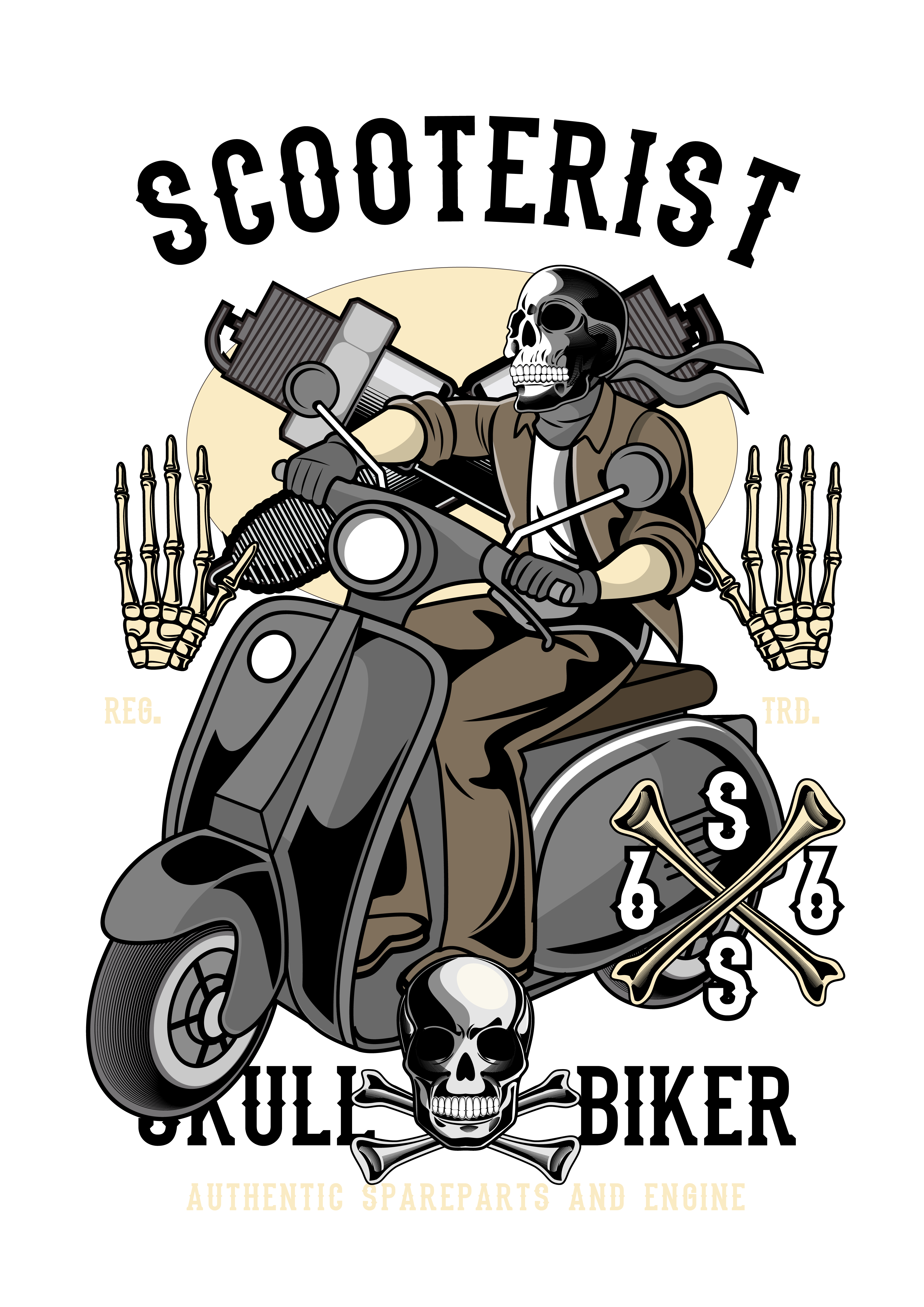 Scooterist 1991 Kafatası Tasarımı