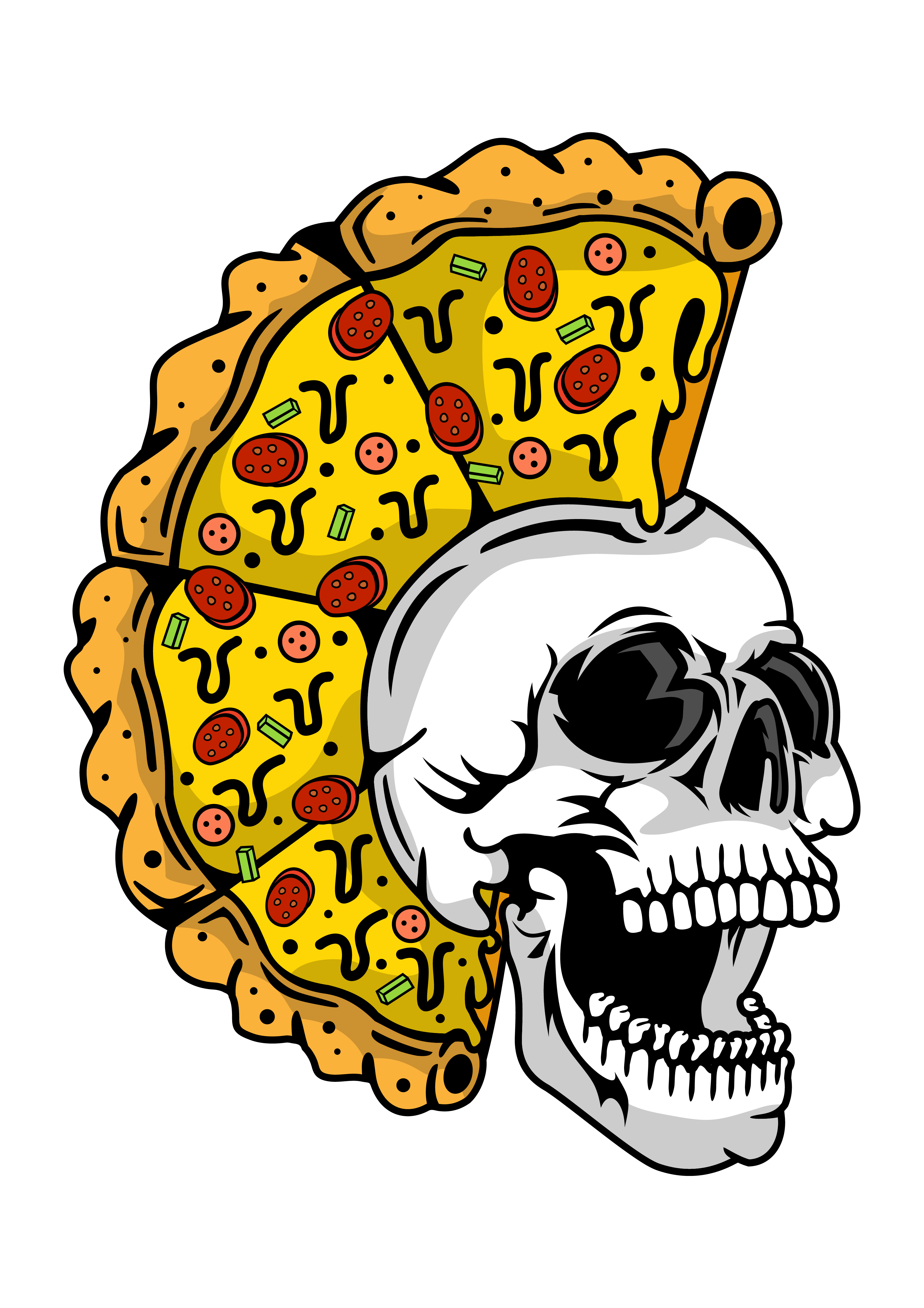 Kafatası Pizza Şapka Tasarımı