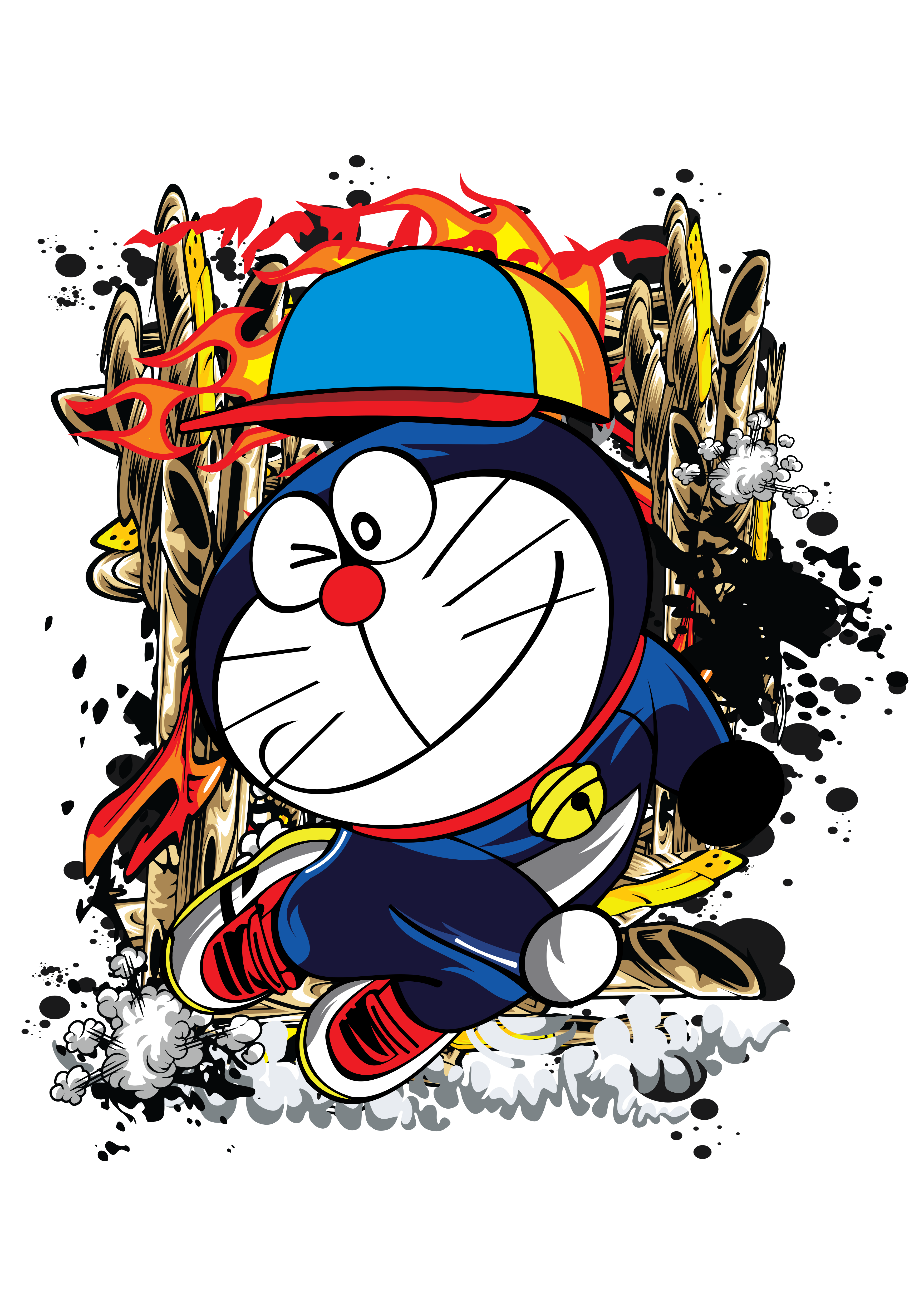 Anime Kedi Dinamik Poz Şapka Sneaker