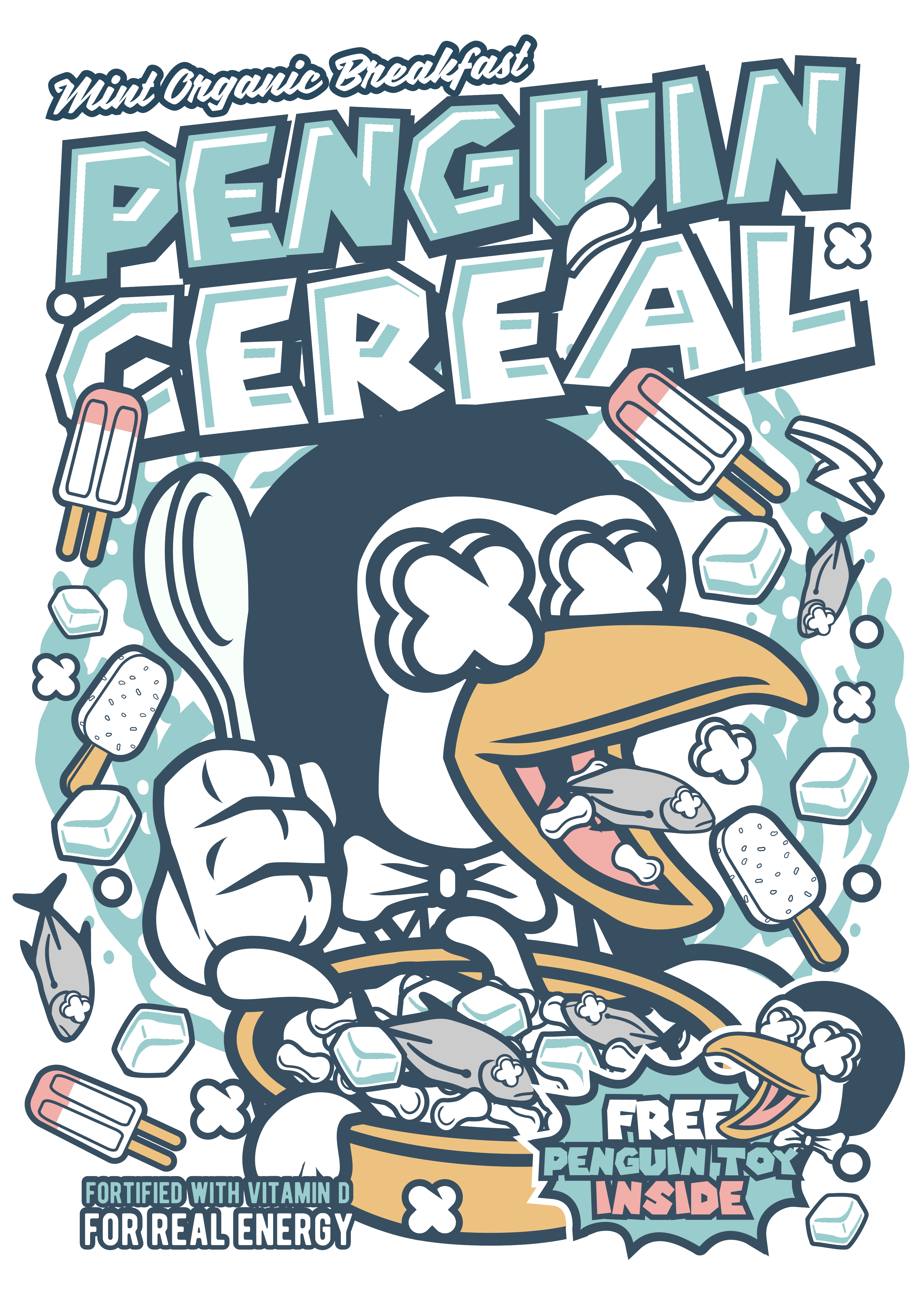 Penguen Kahvaltı Serisi Mint Tasarımı