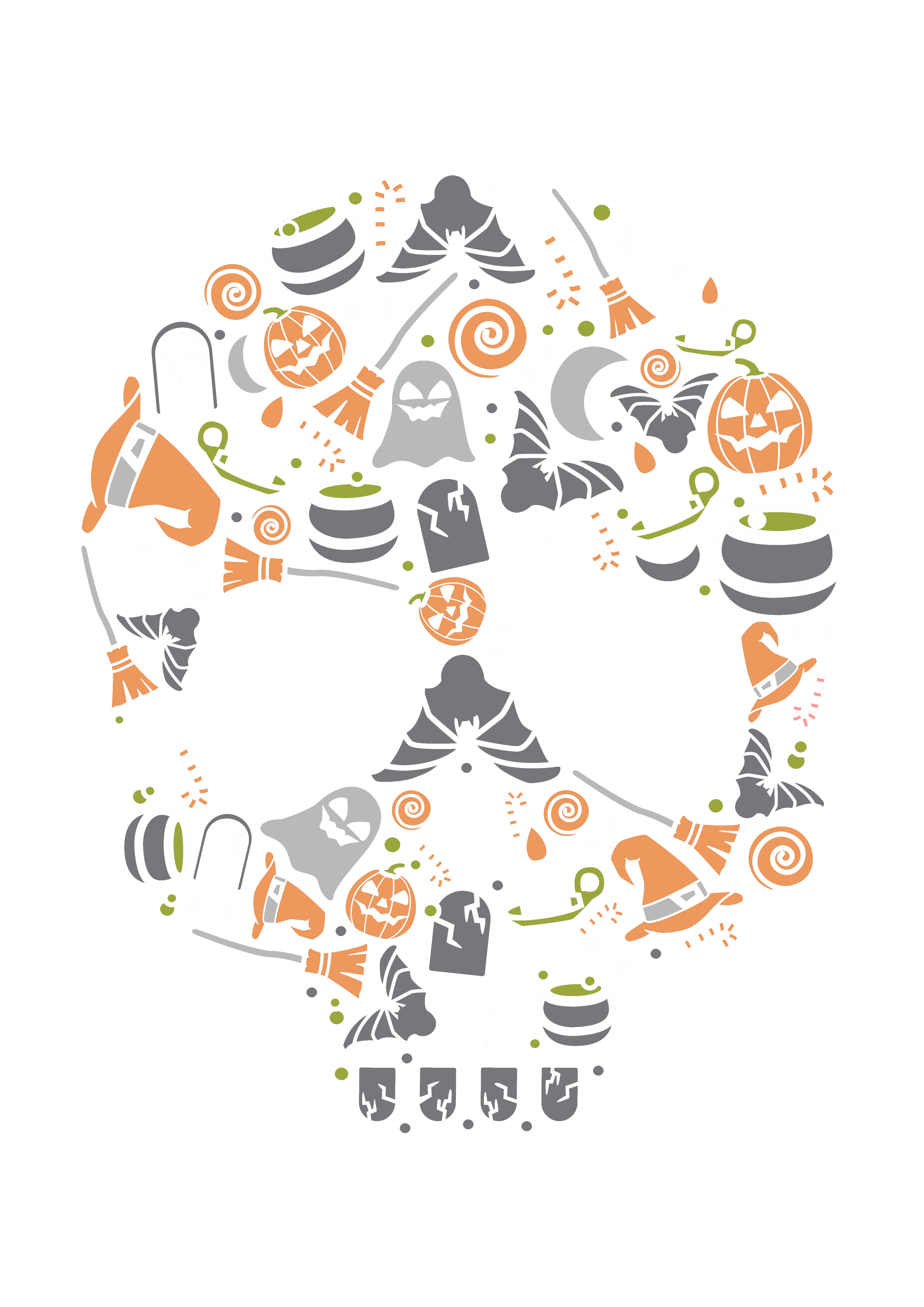 Cadı Şapkalı Kurukafa Halloween