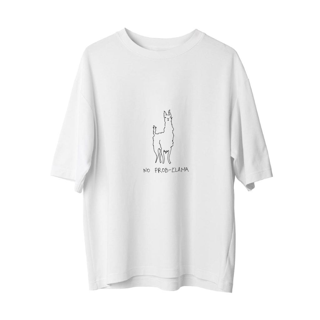 Sorun Yok Lama Baskılı Kadın Oversize Tişört
