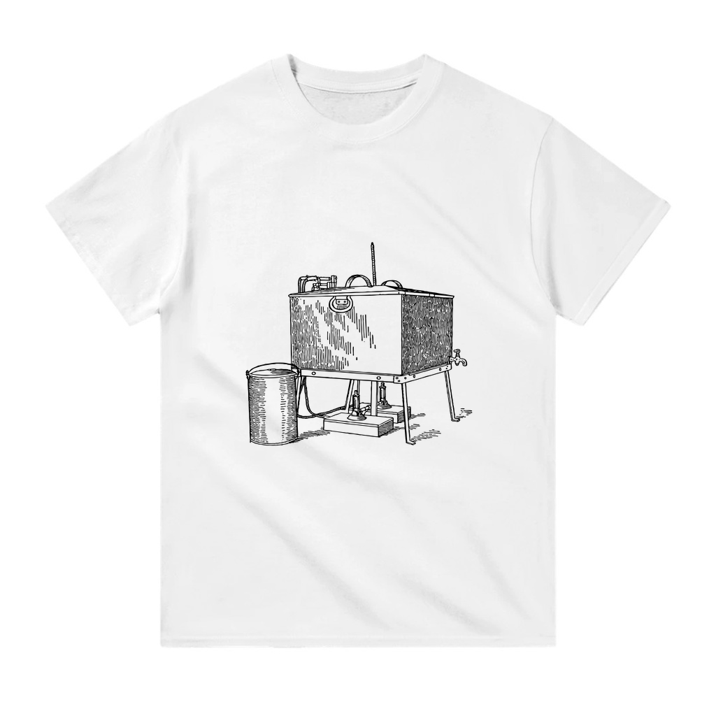 Vintage Çamaşır Makinesi Metal Ayaklı Baskılı Erkek Tişört