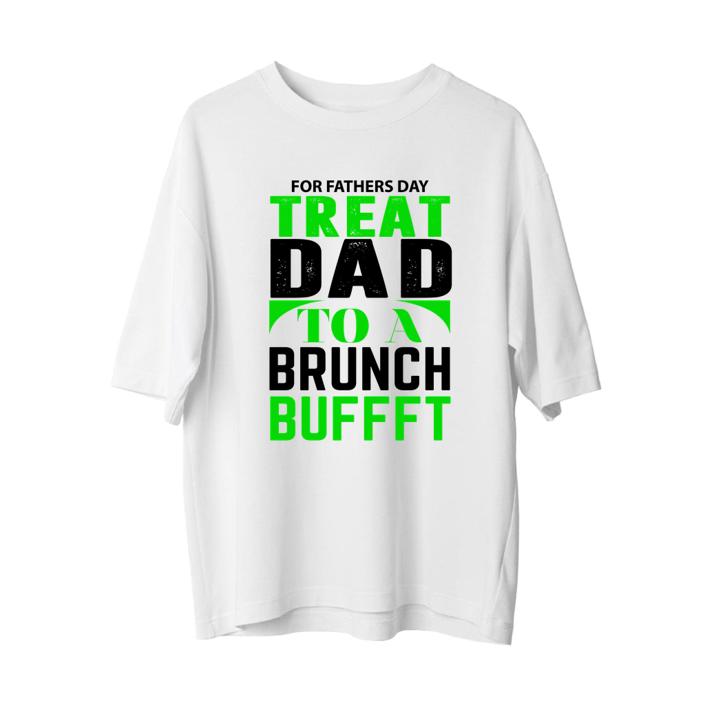 Baba Günü Brunch Buffet Tasarımı Baskılı Erkek Oversize Tişört