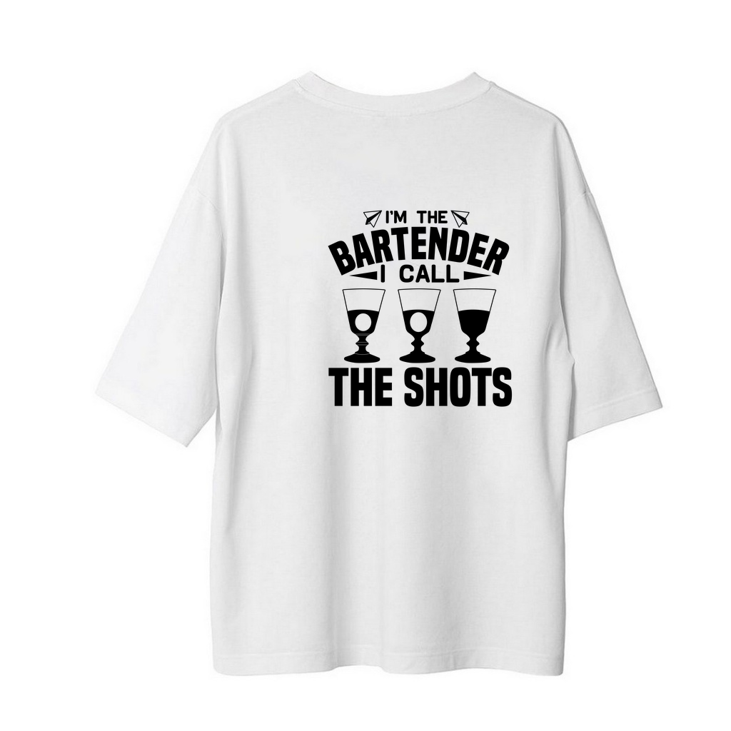 Bar Tender Komuta Mizahı Baskılı Erkek Oversize Tişört