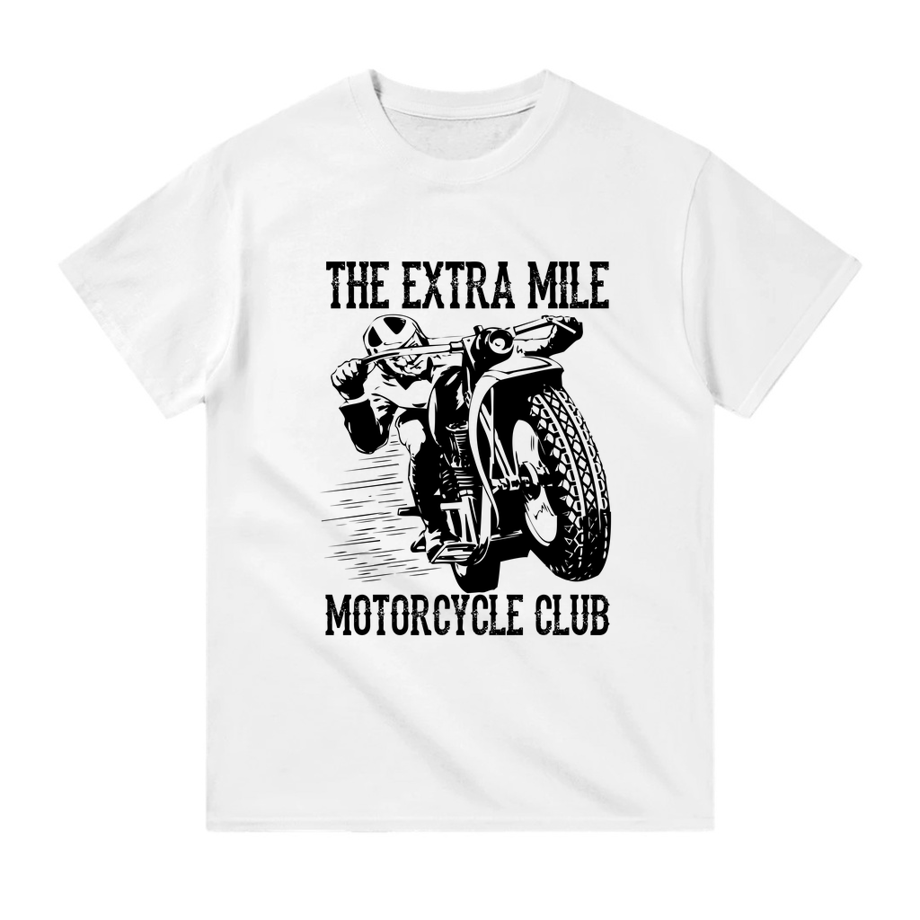 Ekstra Mil Motosiklet Kulübü Baskılı Erkek Tişört