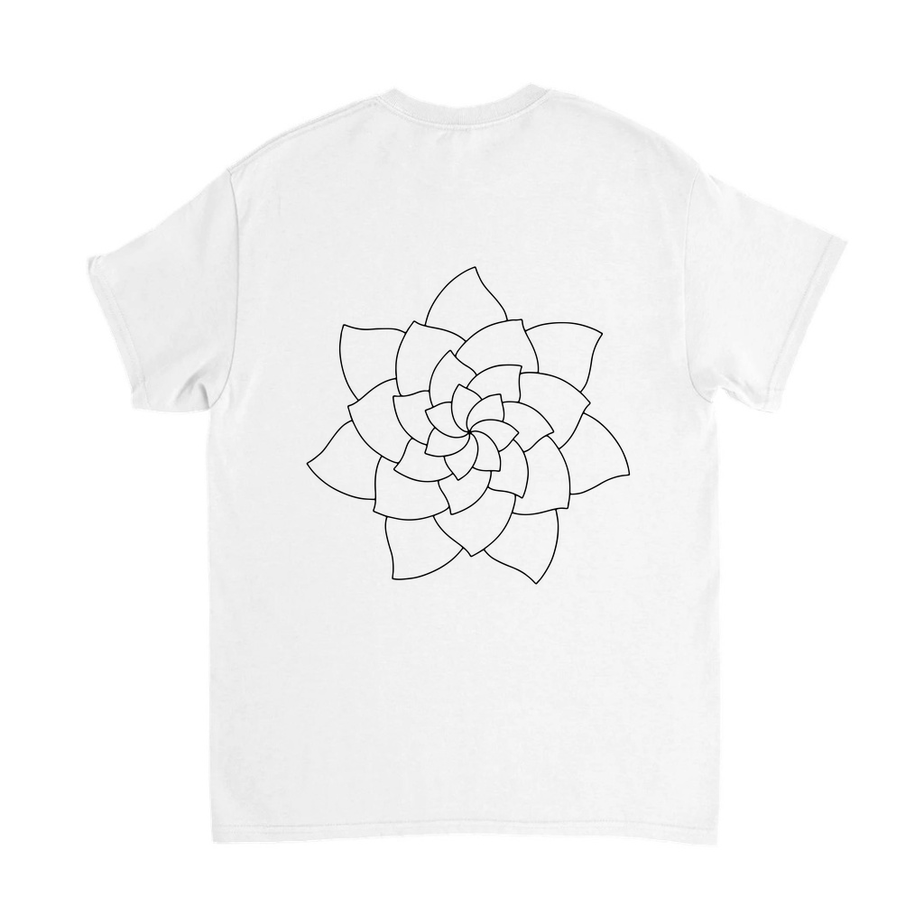 Çiçek Merkezli Çember Petal Desenli Baskılı Erkek Tişört