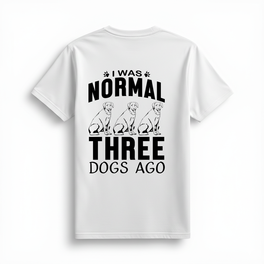 Üç Köpek Sonra Normal Değilim Baskılı Kadın Tişört