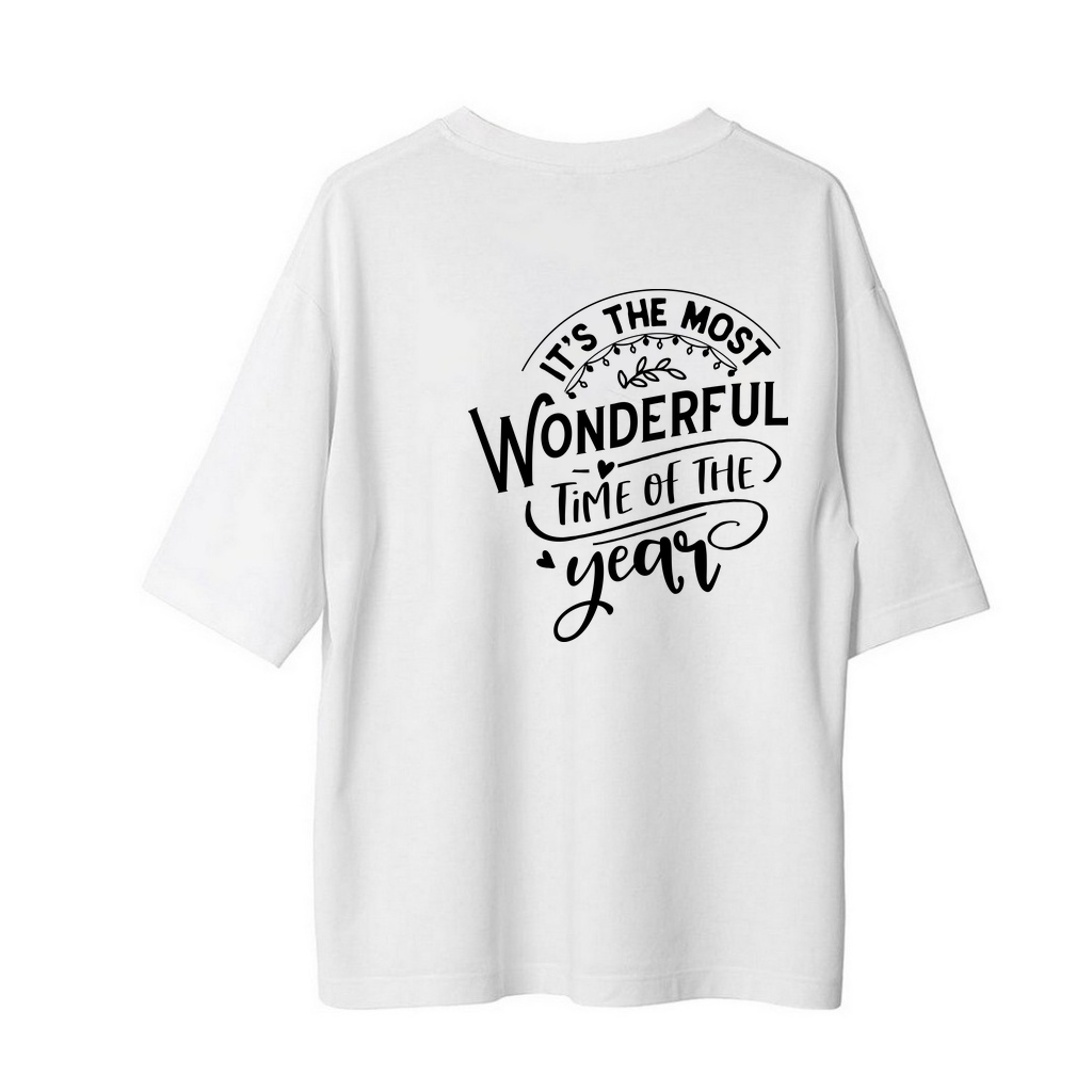 Yılın En Güzel Zamanı Baskılı Kadın Oversize Tişört