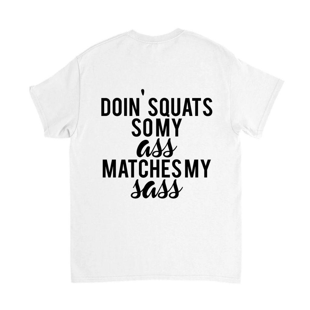 Squat Antrenmanı ve Özgüven Mizahı Baskılı Erkek Tişört