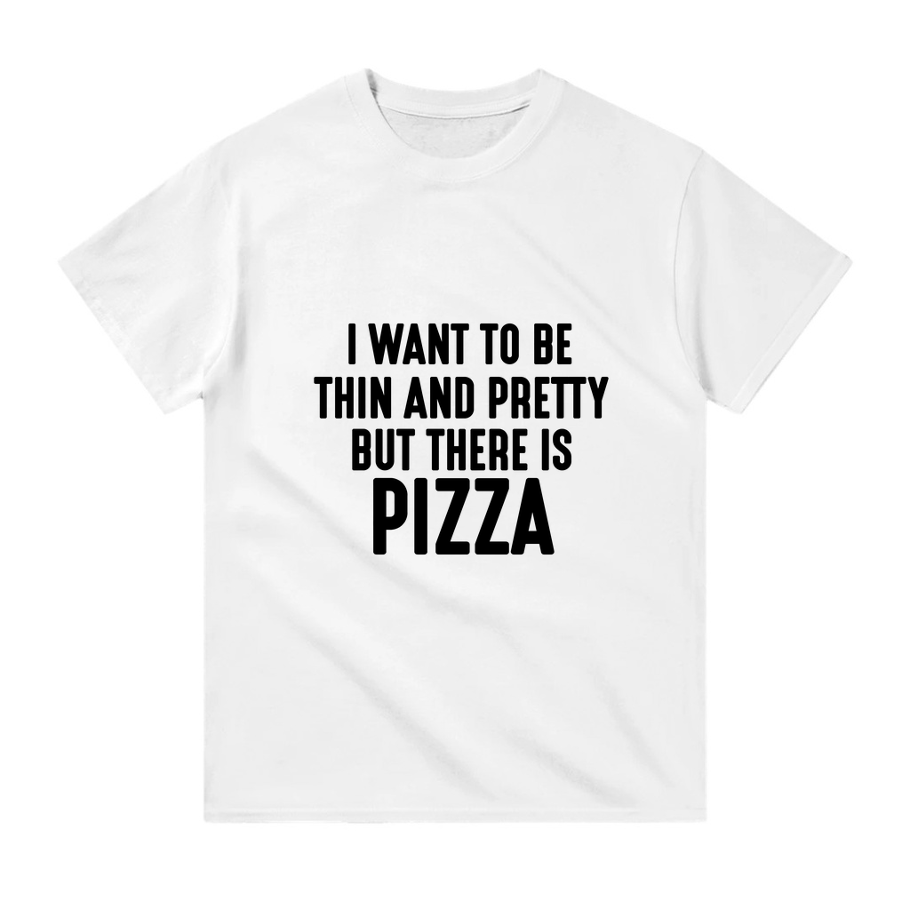 Pizza Aşkı Versus Diyet Düşleri Baskılı Erkek Tişört