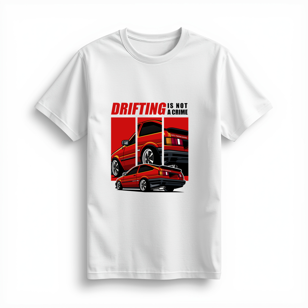 Drift Kültürü Özgürlük Mesajı Baskılı Kadın Tişört