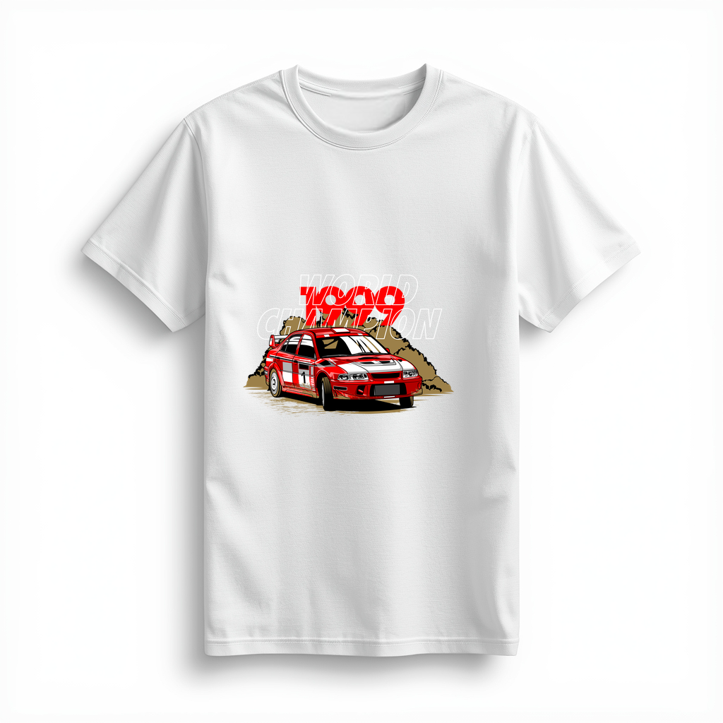 Ralli Şampiyonu Retro Tasarım Baskılı Kadın Tişört