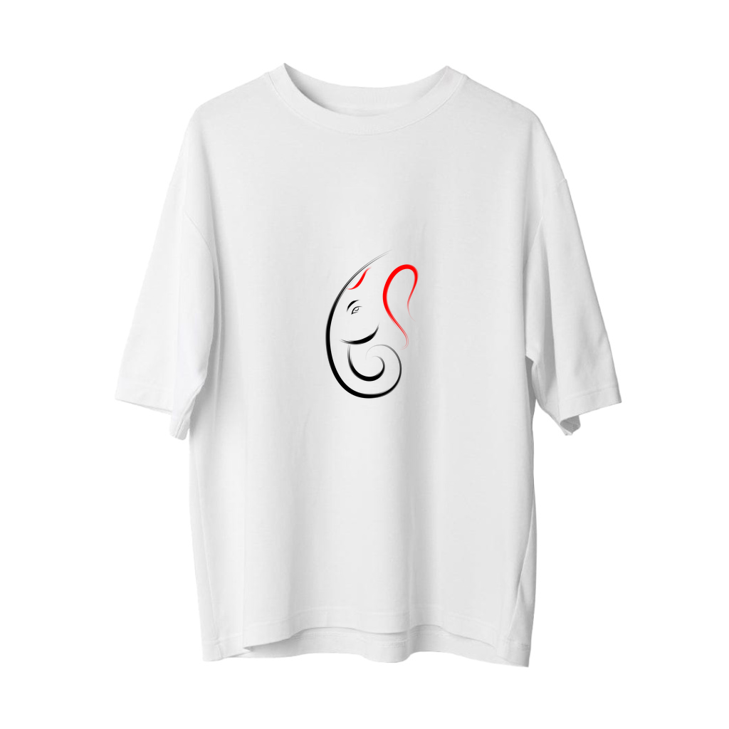 Fil Başı Tilak Ruhsal Sanat Baskılı Kadın Oversize Tişört