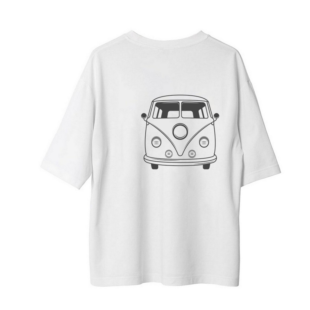 Vintage Van Retro Tasarımı Baskılı Erkek Oversize Tişört