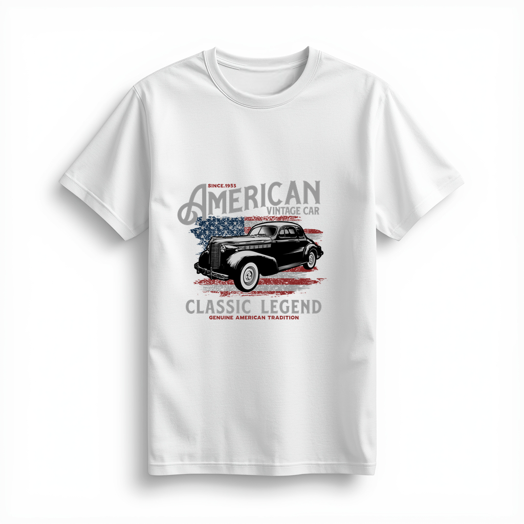 1953 Vintage Amerikan Otomobili Efsanesi Baskılı Kadın Tişört