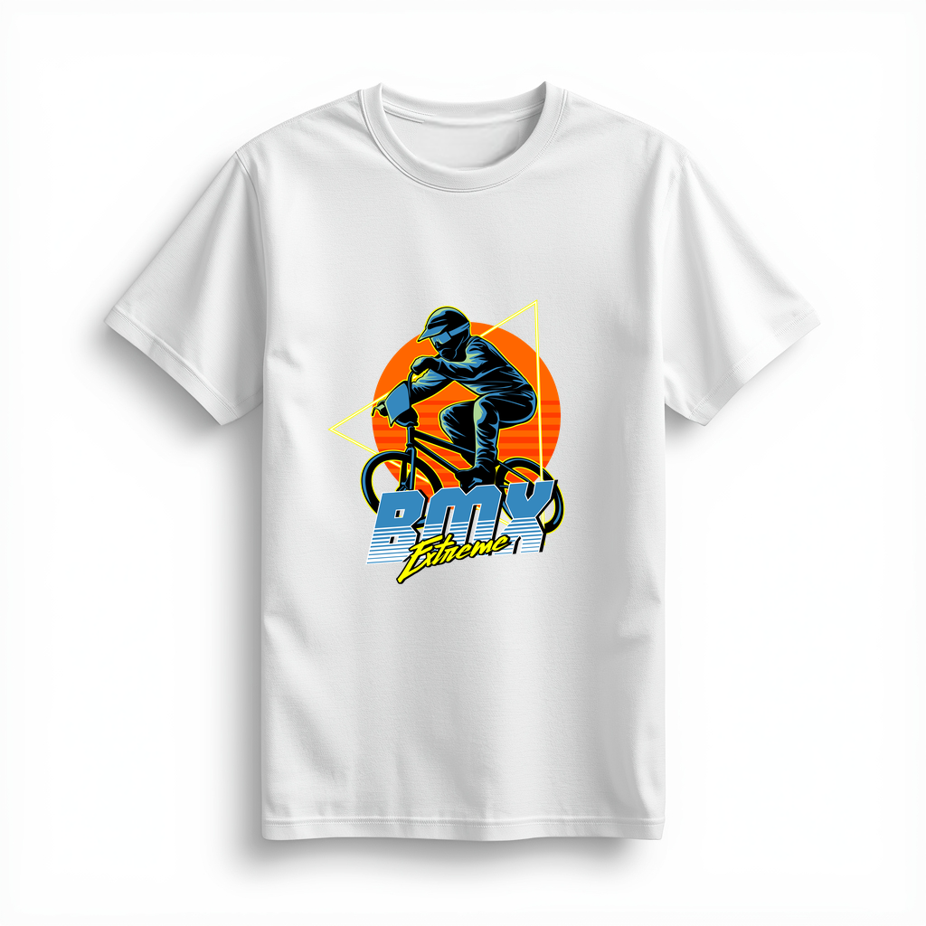 BMX Ekstrem Sportu Tutkunları İçin Baskılı Kadın Tişört