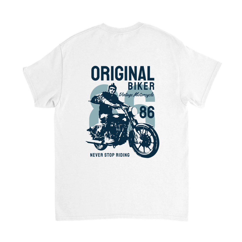 Orijinal Biker Vintage Motor 86 Baskılı Erkek Tişört