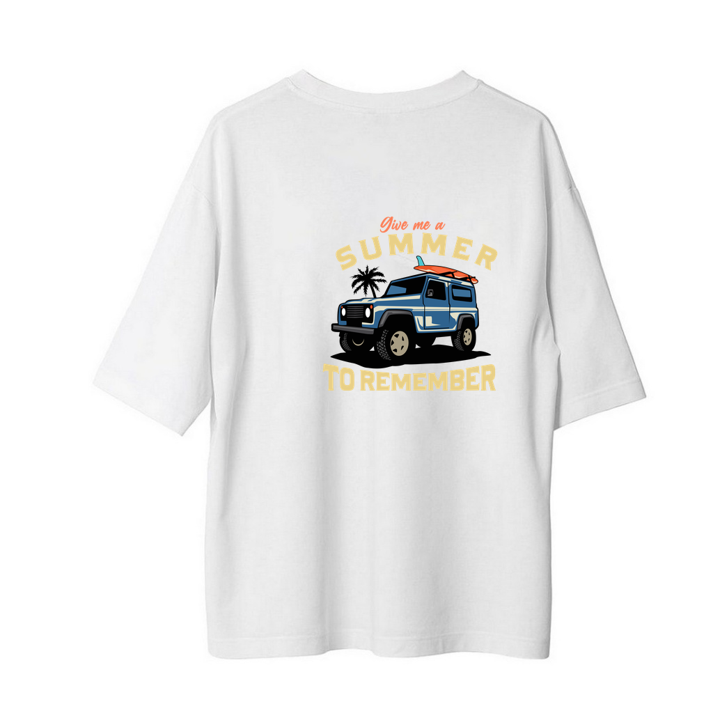 Yazları Unutulmaz Kıl Baskılı Kadın Oversize Tişört