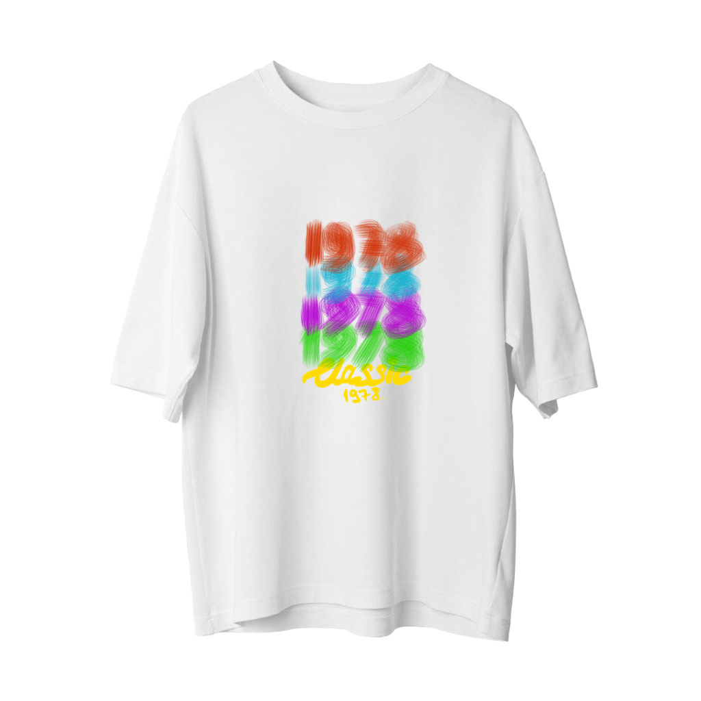 Klasik 1978 Retro Nostalji Baskılı Erkek Oversize Tişört