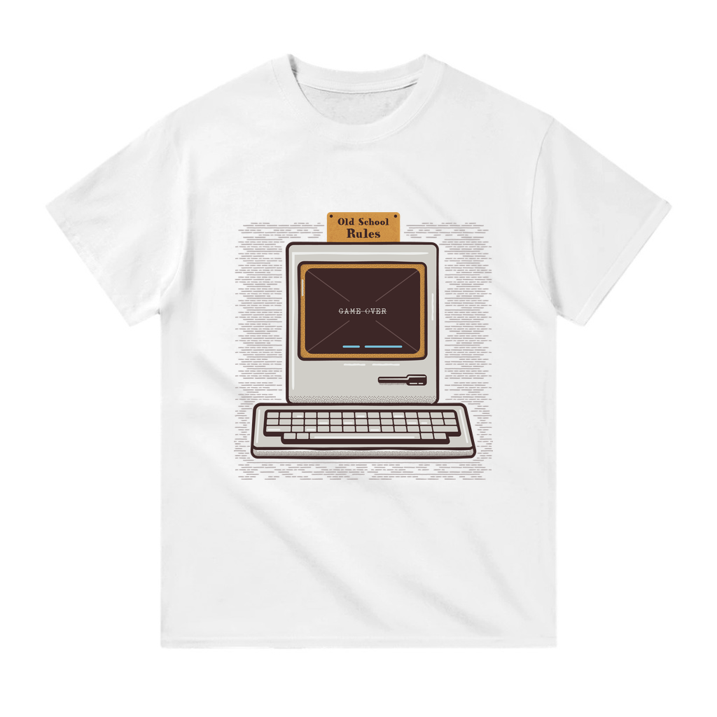 Oyun Bitti Retro Oyuncu Baskılı Erkek Tişört