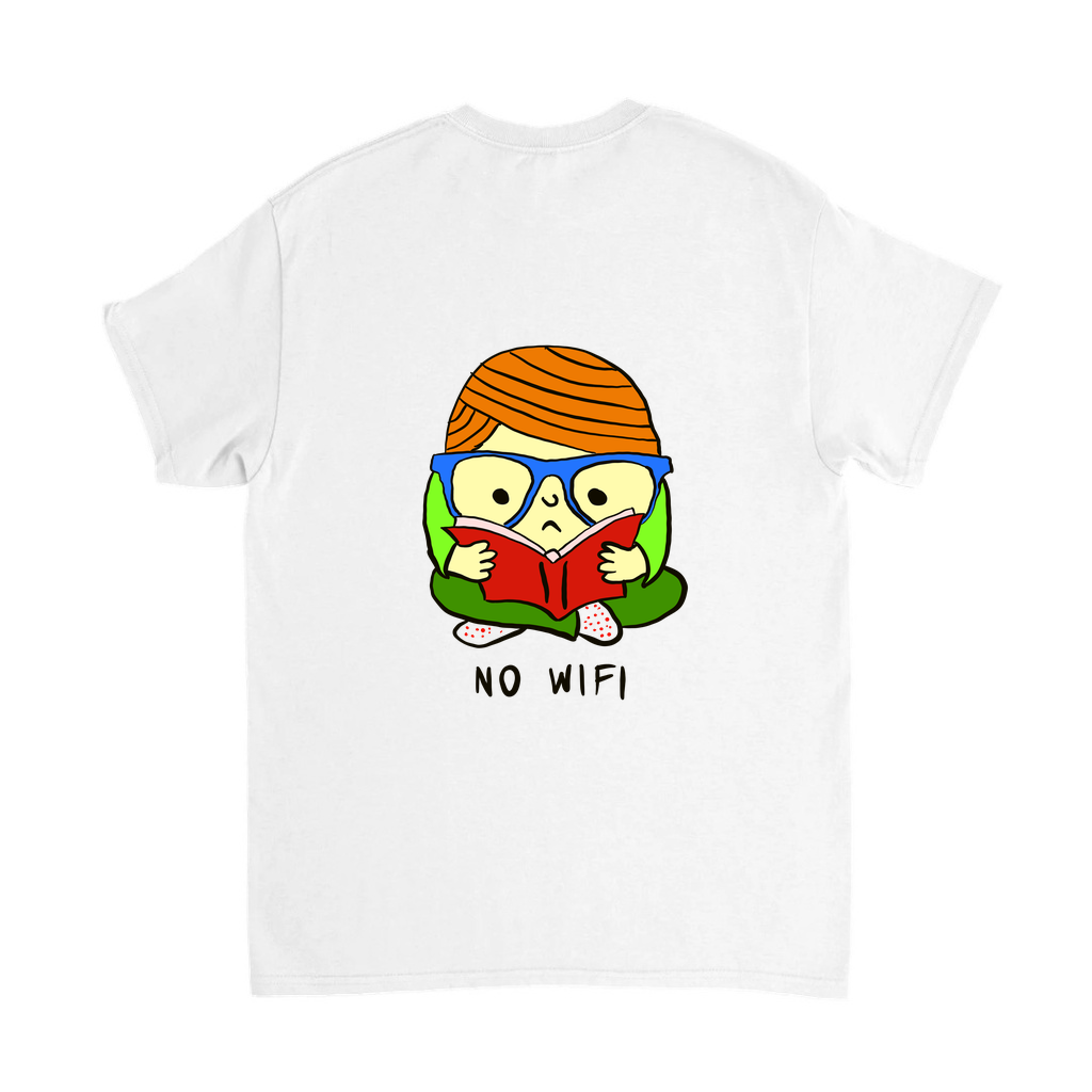 WiFi Yok Okuma Zaman Saati Baskılı Çocuk Tişört