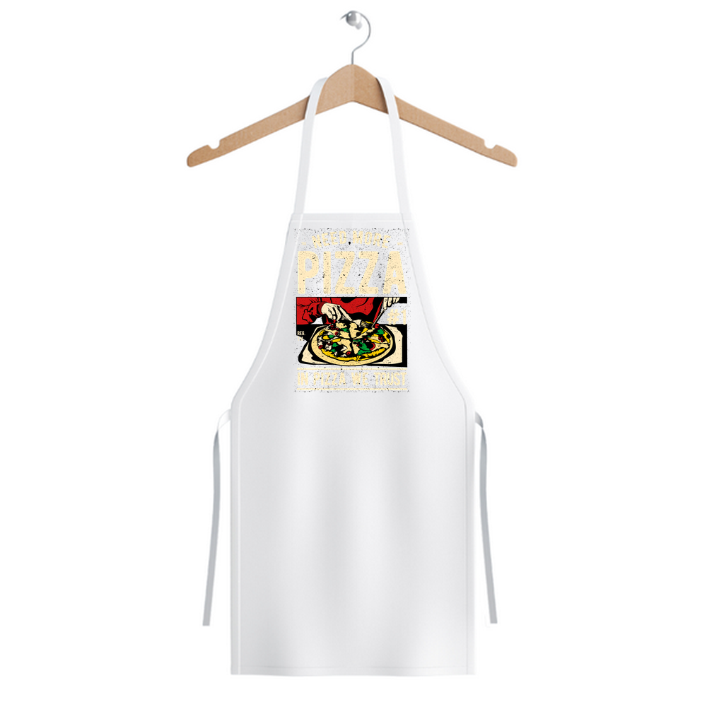 Pizza Şifresi Retro Tasarım Baskılı Unisex Mutfak Önlüğü