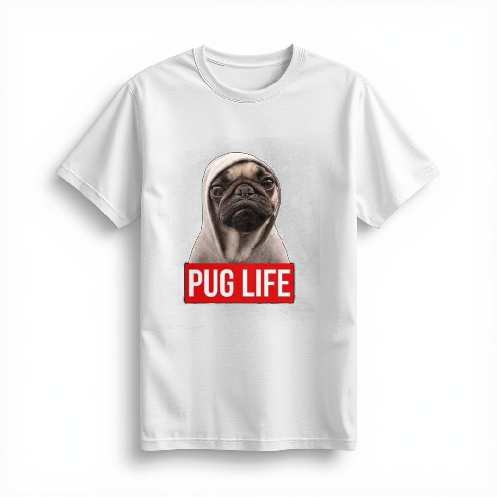 Pug Hayatı Mizahı Baskılı Kadın Tişört