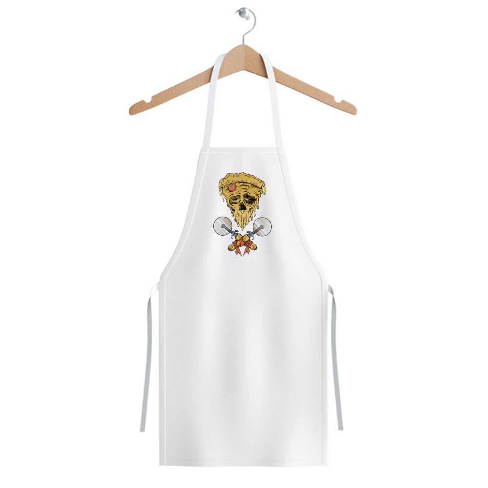 Eritilmiş Pizza İskelet Pizza Kesici Baskılı Unisex Mutfak Önlüğü