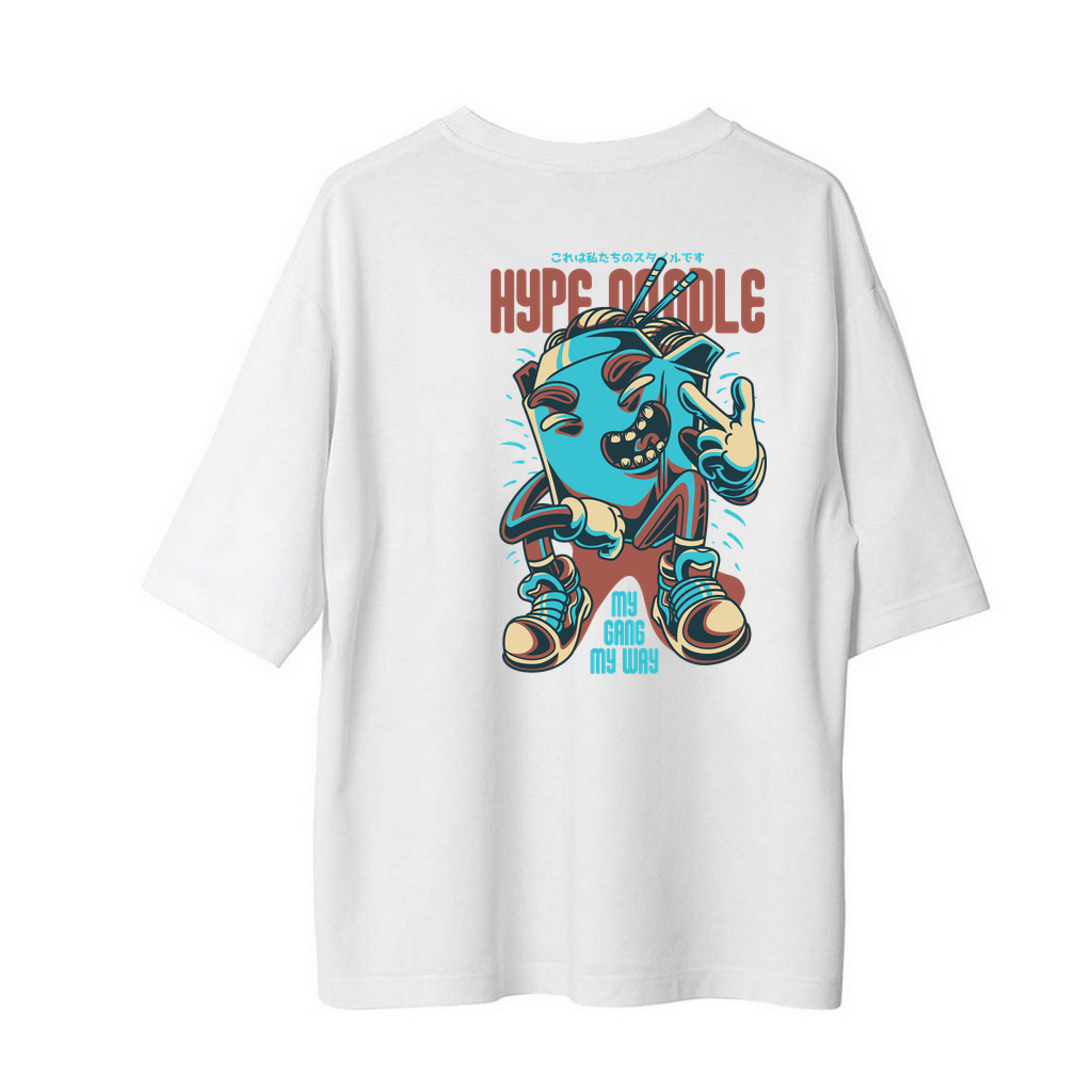 Hype Karakter Komik Tasarım Baskılı Kadın Oversize Tişört