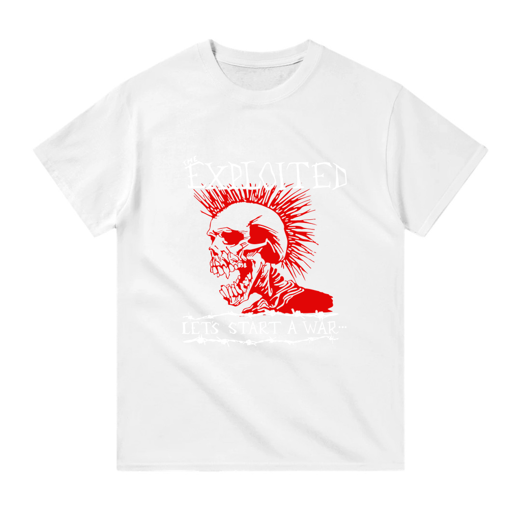 Punk Rock Müzik Teması Grafik Baskılı Erkek Tişört