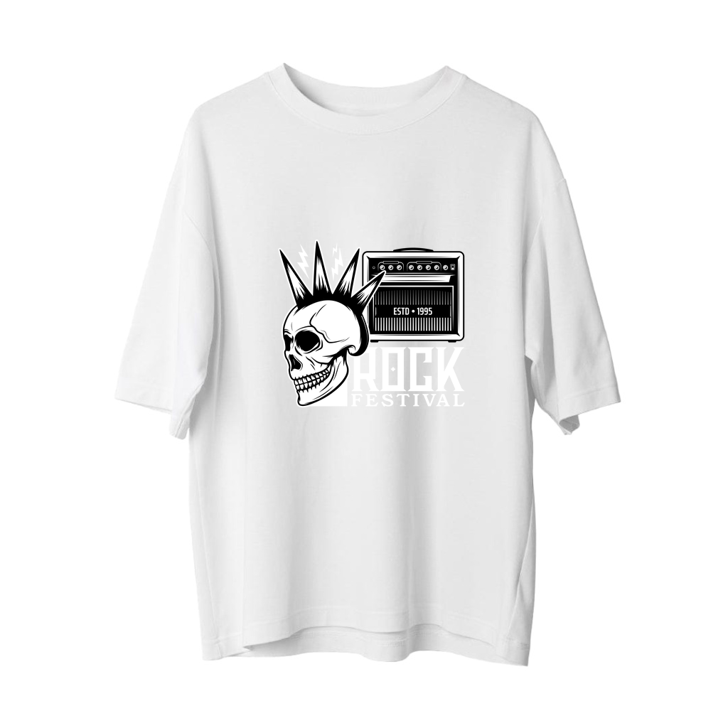 Rock Festivali 1995 Retro Baskılı Kadın Oversize Tişört