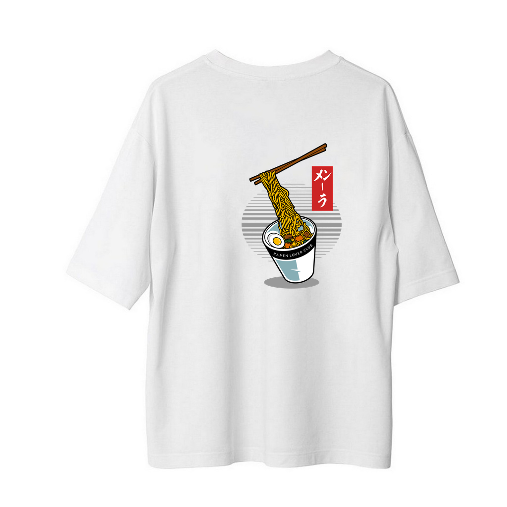 Ramen Severlerin Kulübü Baskılı Erkek Oversize Tişört