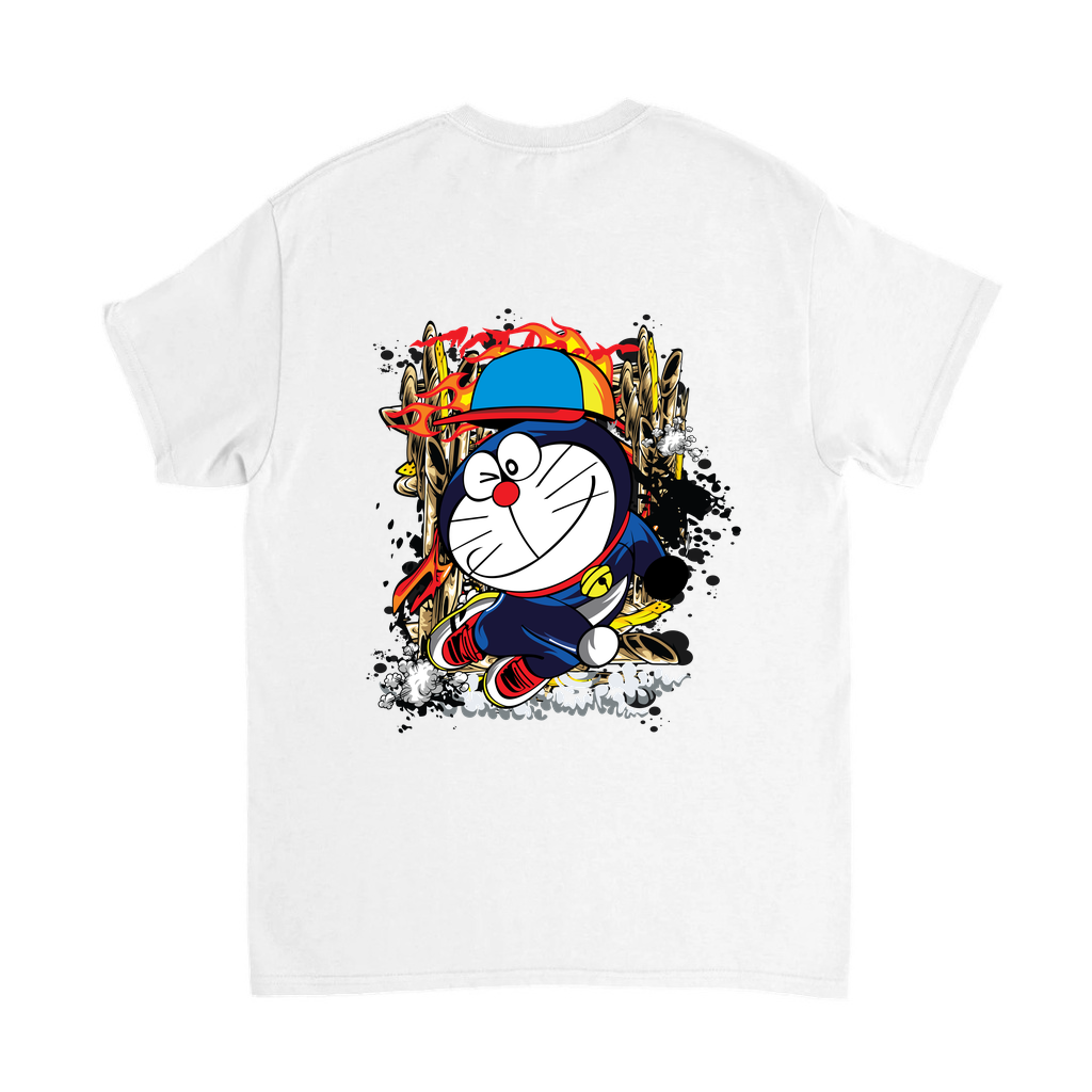 Anime Kedi Dinamik Poz Şapka Sneaker Baskılı Çocuk Tişört