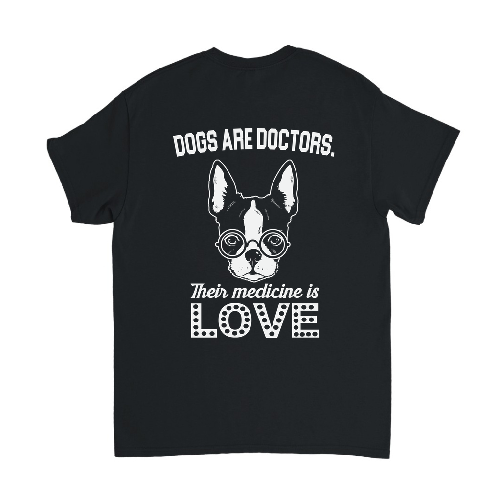 Köpekler Doktor Sevgi İlacı Baskılı Erkek Tişört