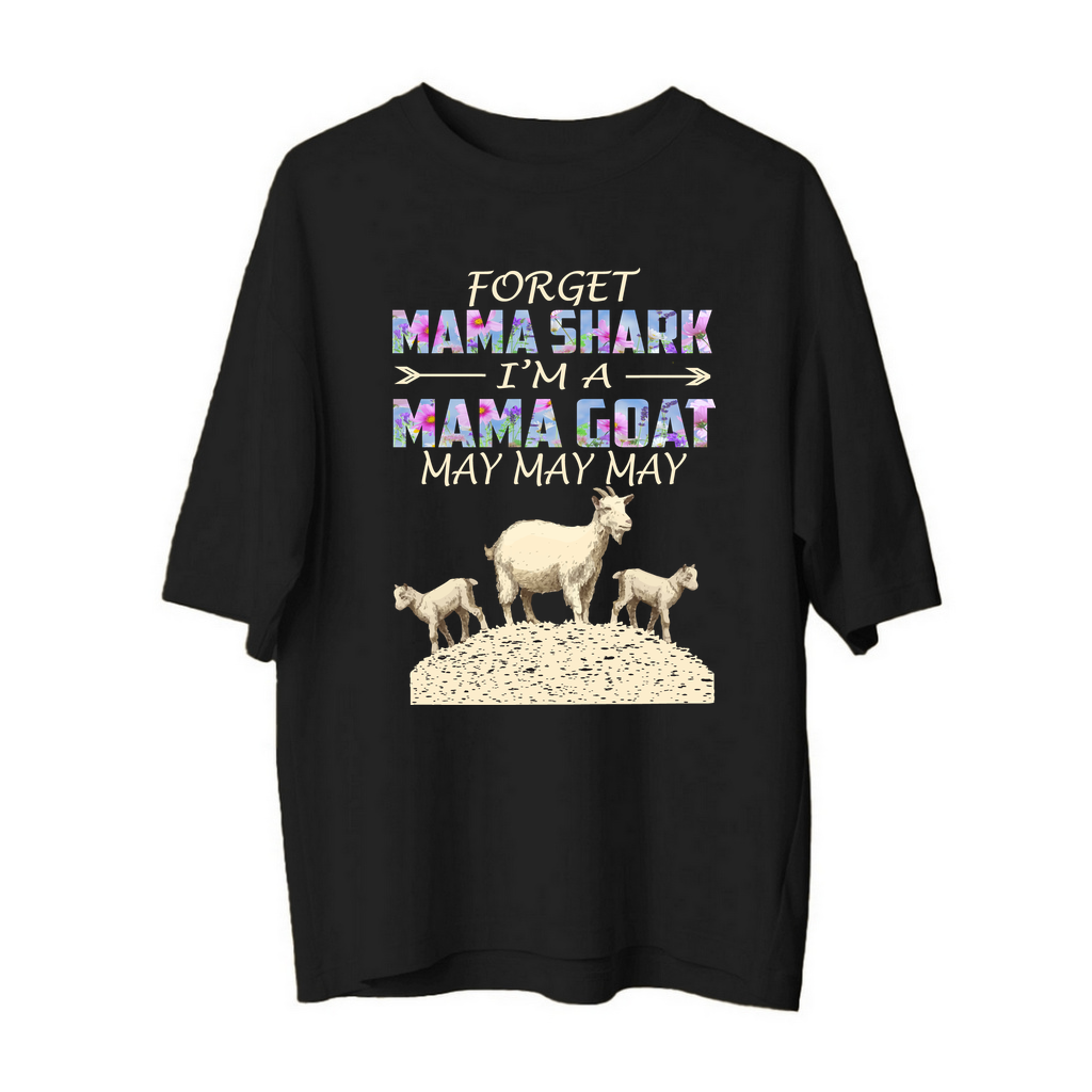 Mama Keçi Ritmi Düşmanı Baskılı Kadın Oversize Tişört