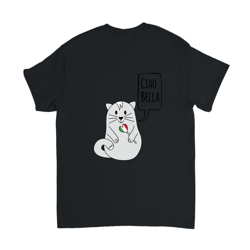 Ciao Bella İtalyan Kedi Tarzı Baskılı Çocuk Tişört