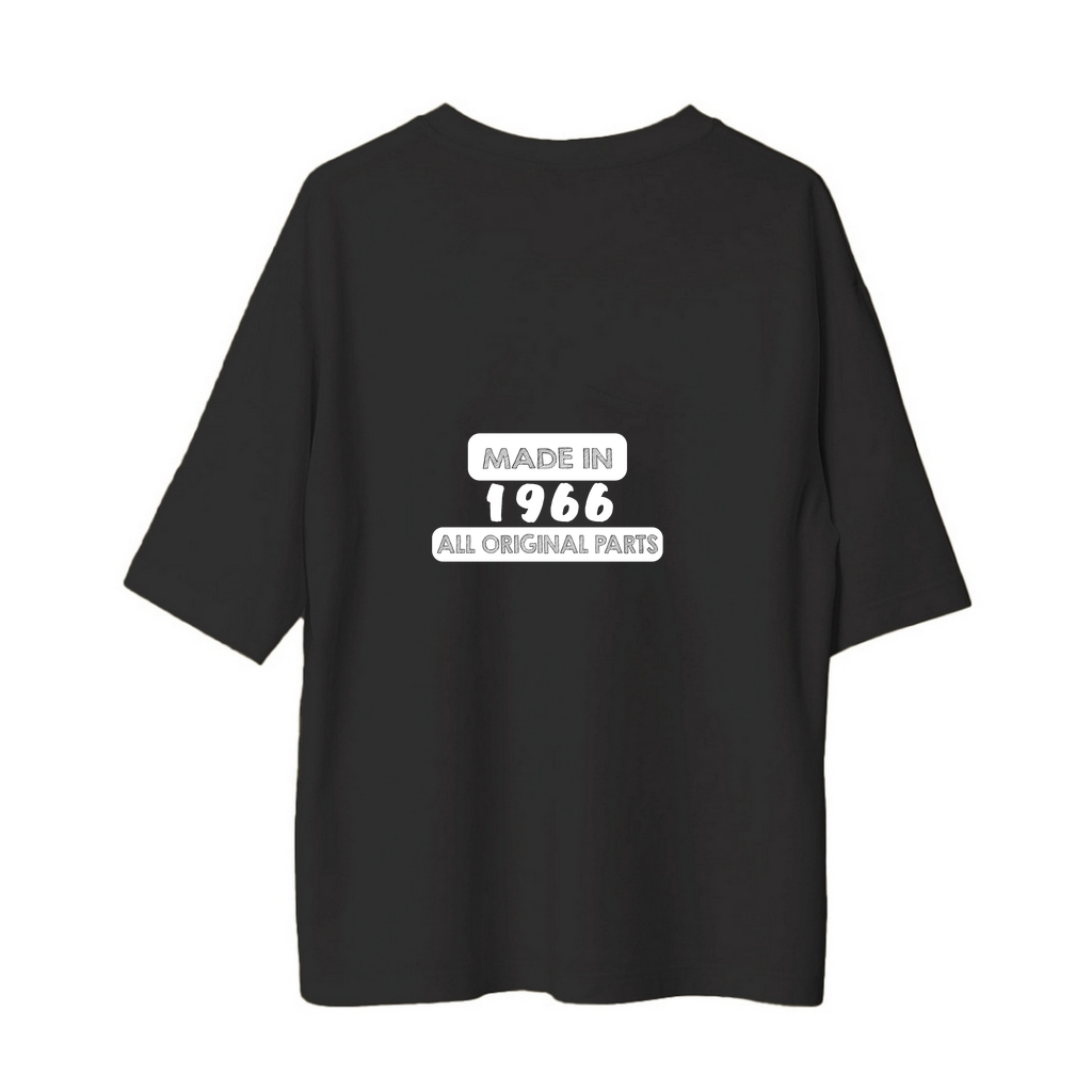 1966 Yapımı Orijinal Parçalar Baskılı Erkek Oversize Tişört