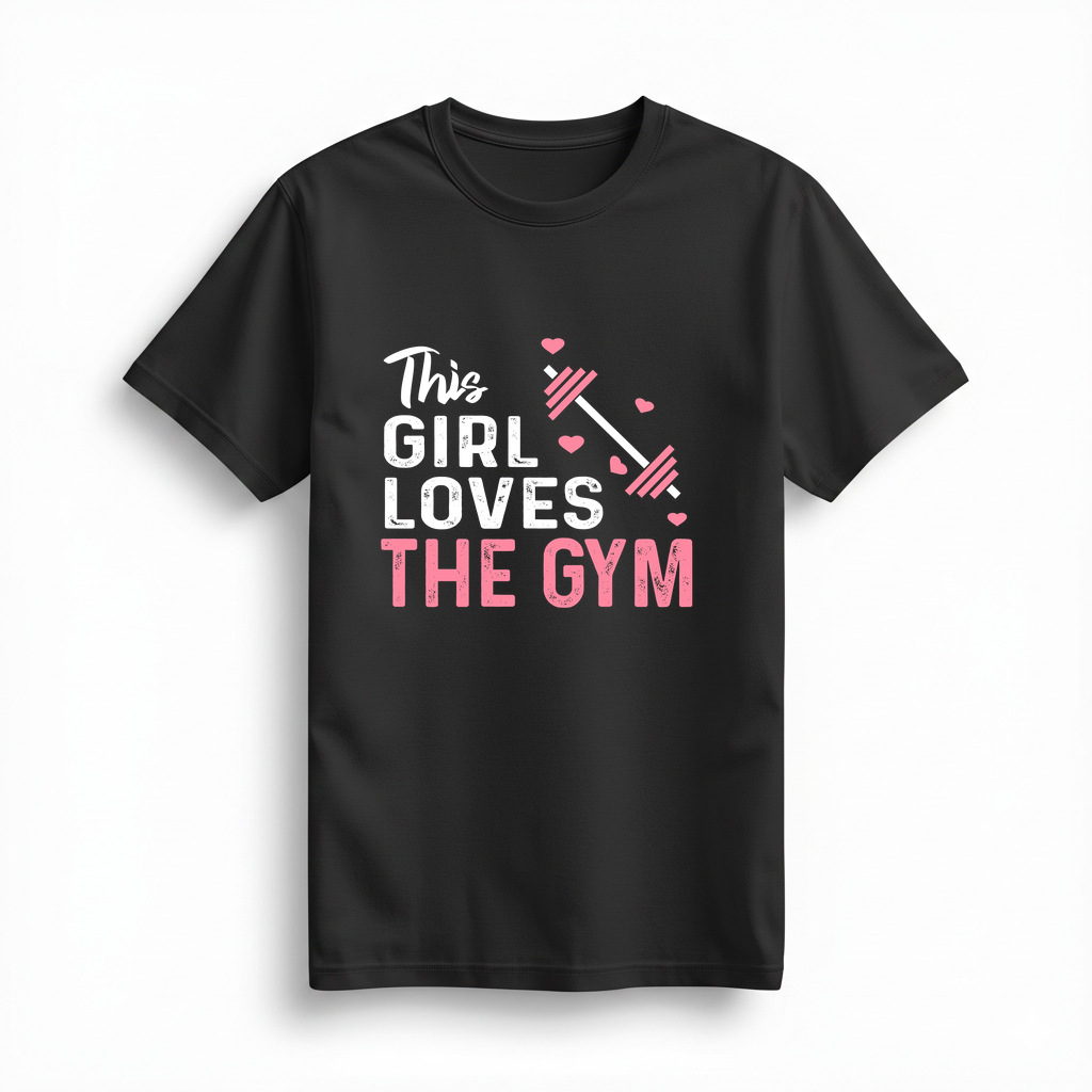 Spor Salonunu Seven Baskı Baskılı Kadın Tişört