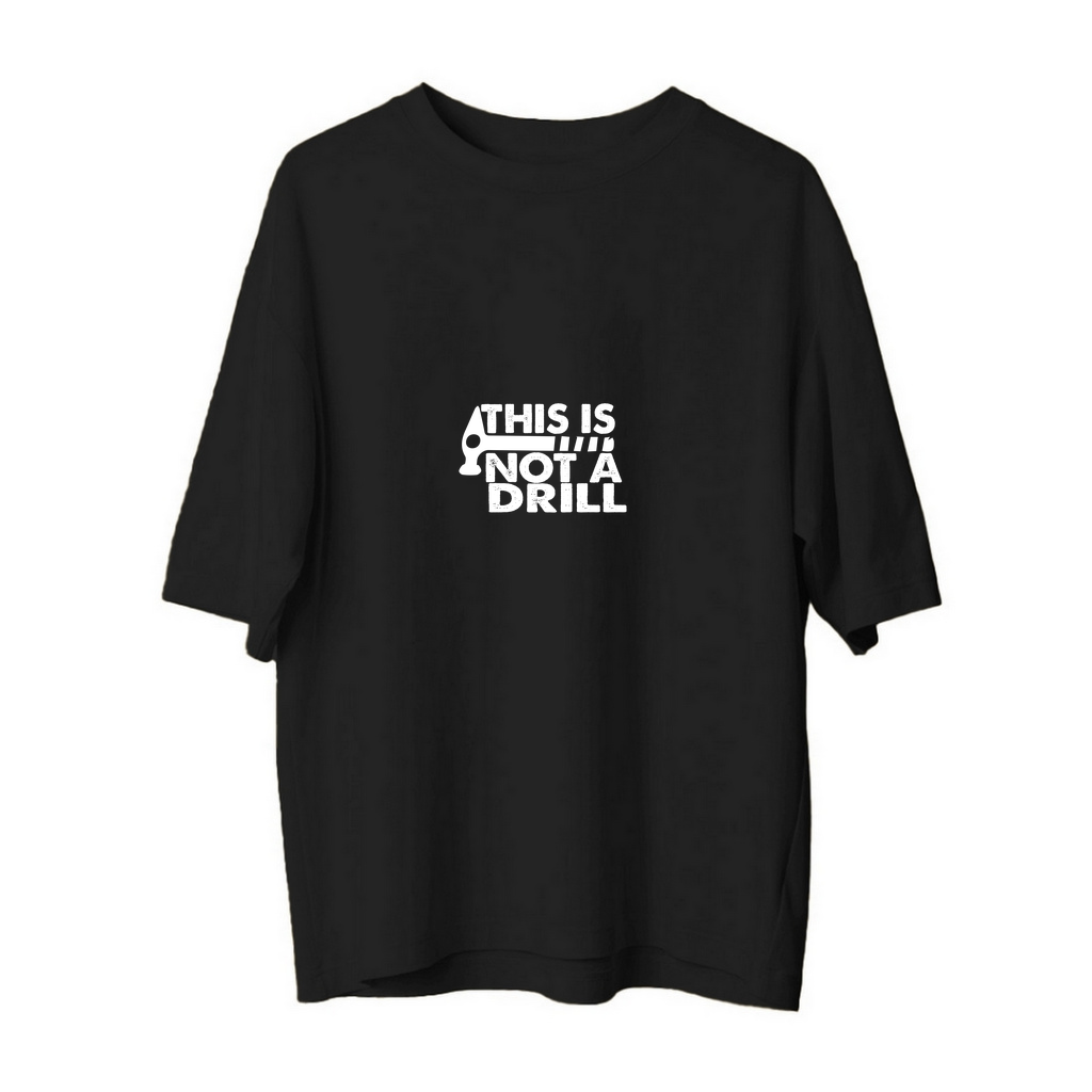 Alet Mizahı Drill Oyunu Baskılı Kadın Oversize Tişört