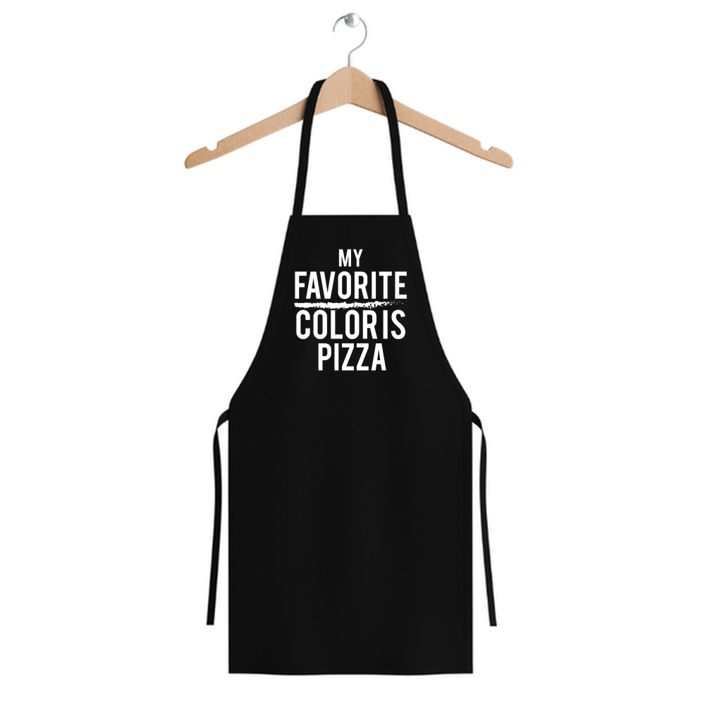 En Sevdiğim Renk Pizza Baskılı Unisex Mutfak Önlüğü
