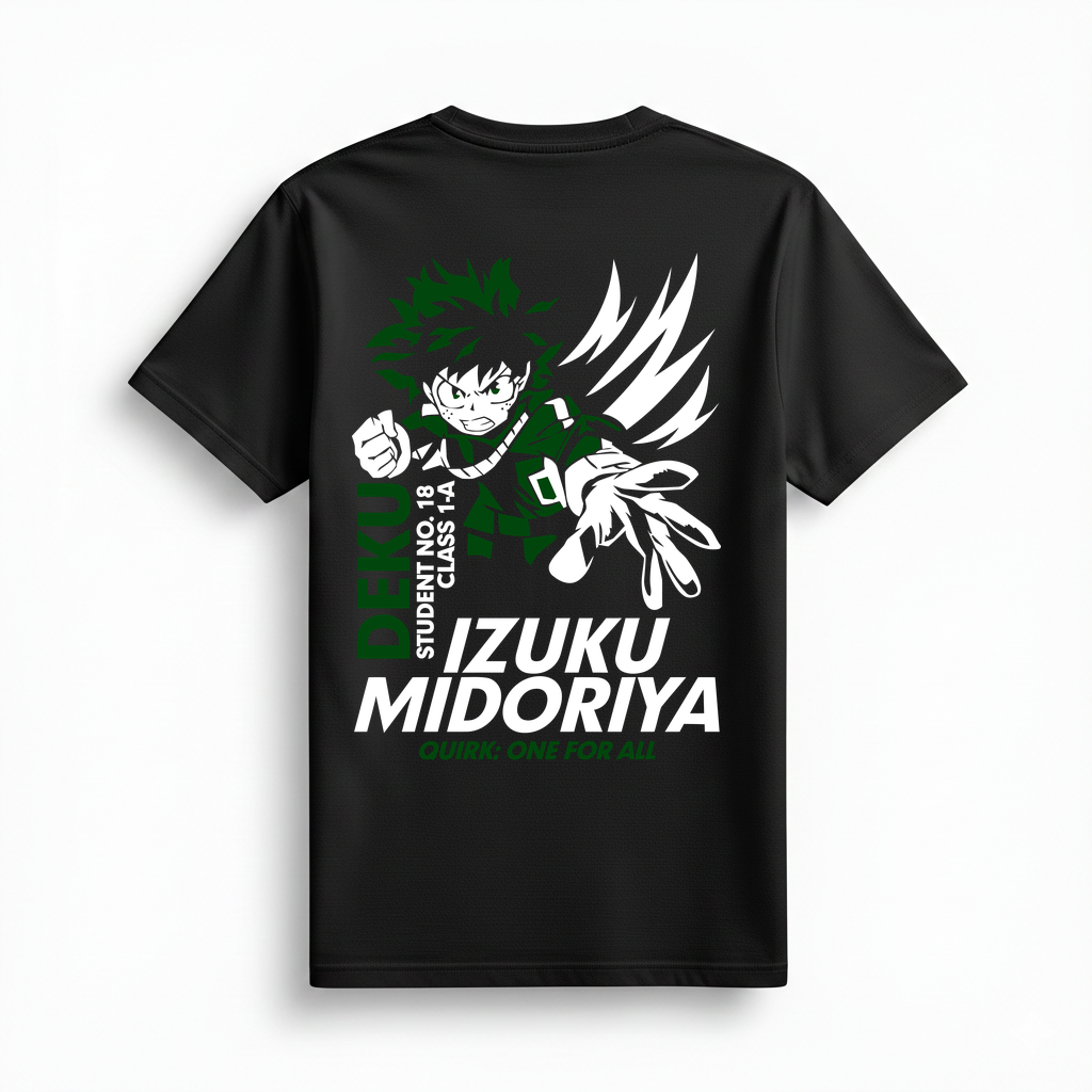 Deku Öğrenci No. 18 Animeli Baskılı Kadın Tişört